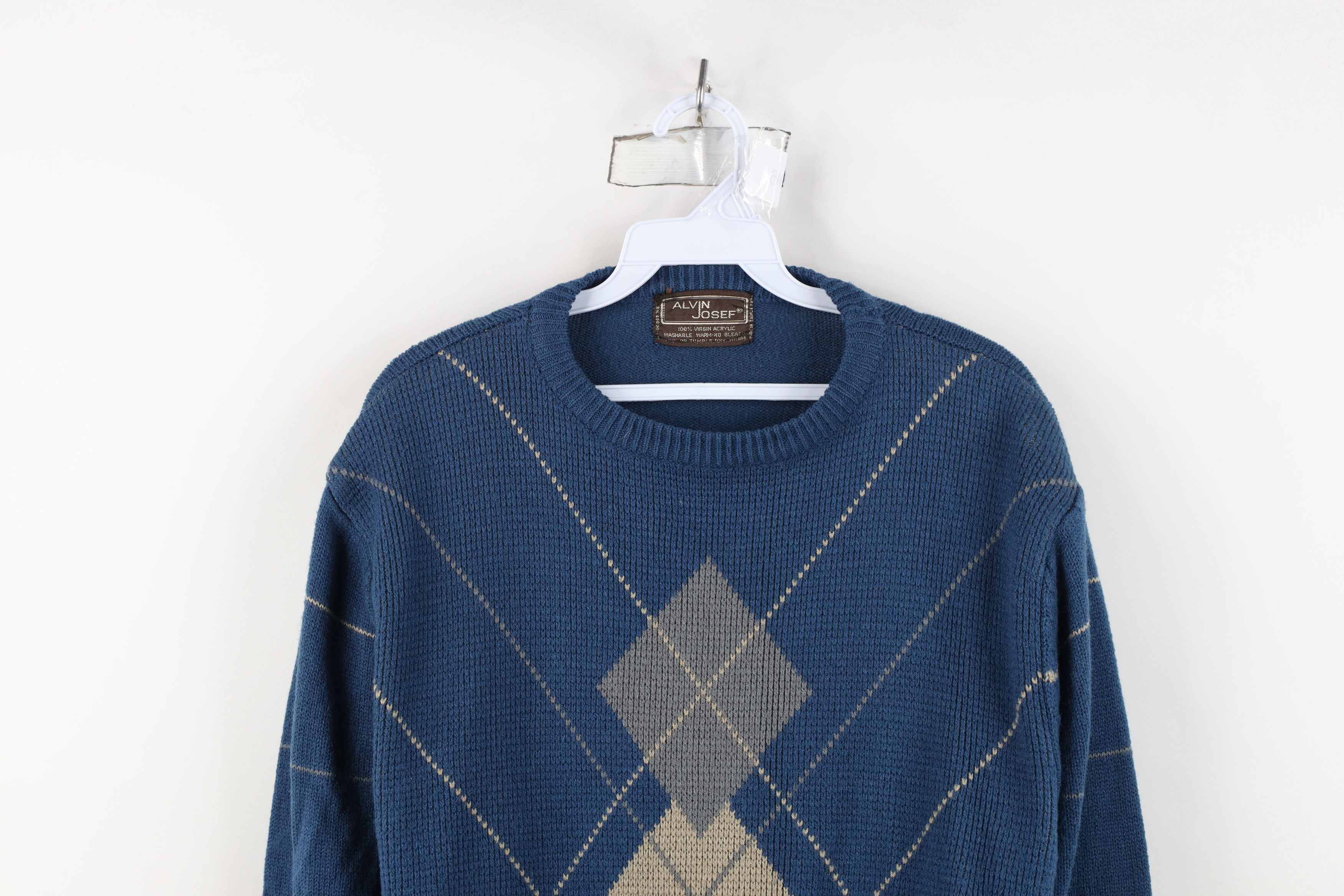 Vintage Vintage 70s Streetwear Diamond Knit Golf Crewneck Sweater Size US M / EU 48-50 / 2 - 2 Thumbnail