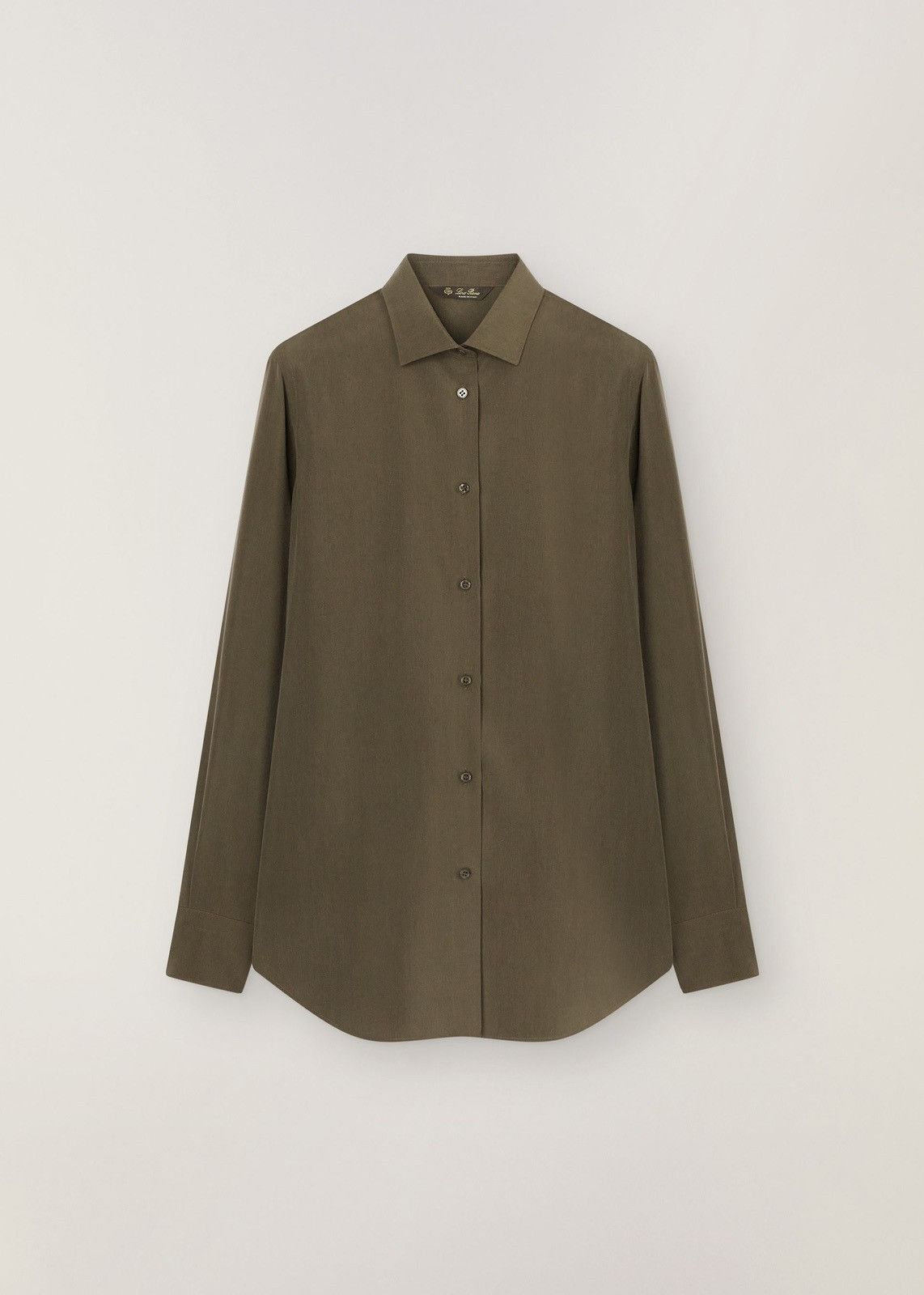 image of Loro Piana O1Loc1C0224 Iconic Silk Shirt In Green, Women's (Size Medium)