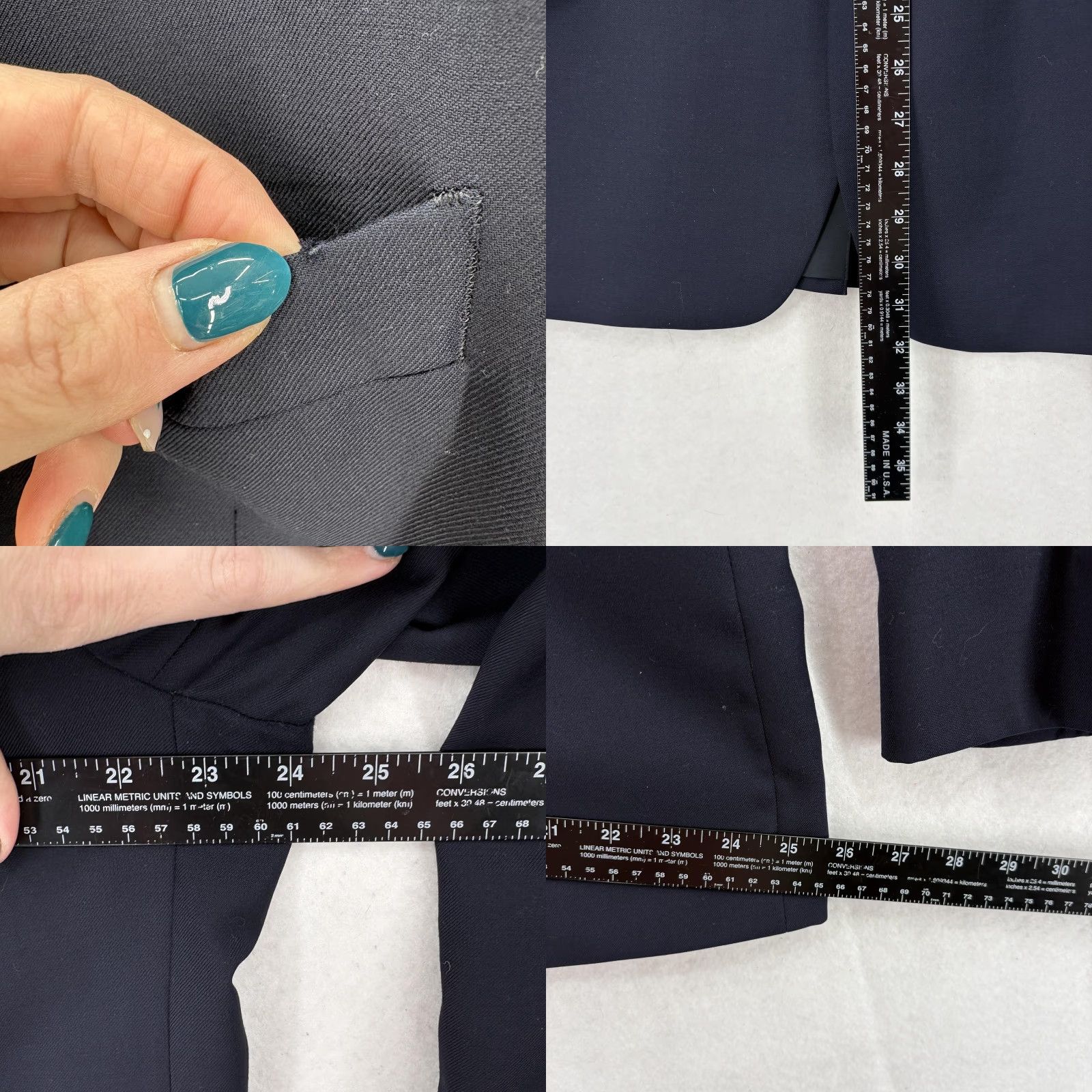 Ralph Lauren Lauren Ralph Lauren Blazer Mens 46R Navy Wool Gold Button Single-Breasted Notch 2-Piece 3-Button Inner Pockets Winter Business Formal Mens Size 46R - 8 Thumbnail