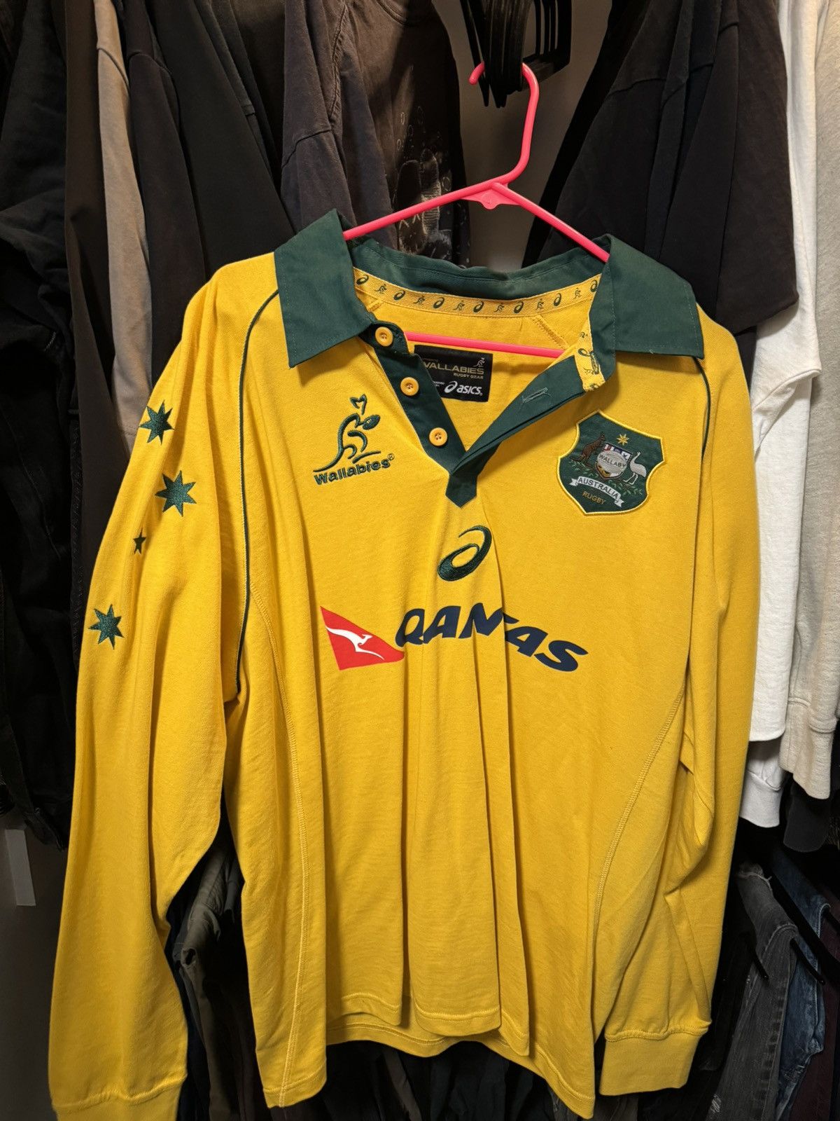 Image of Asics x Jersey Wallabies Rugby Jersey XL in Yellow, Men's