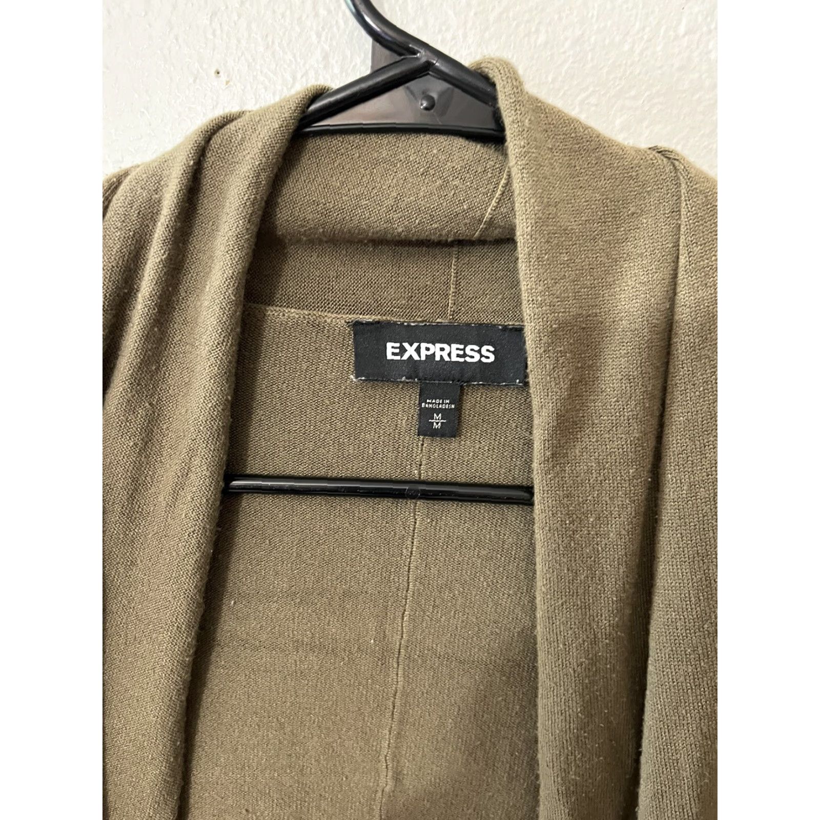 Express Express Olive Green Long Sleeve Cardigan Women’s Sweater Size M Open Front Ruching Size M / US 6-8 / IT 42-44 - 2 Thumbnail