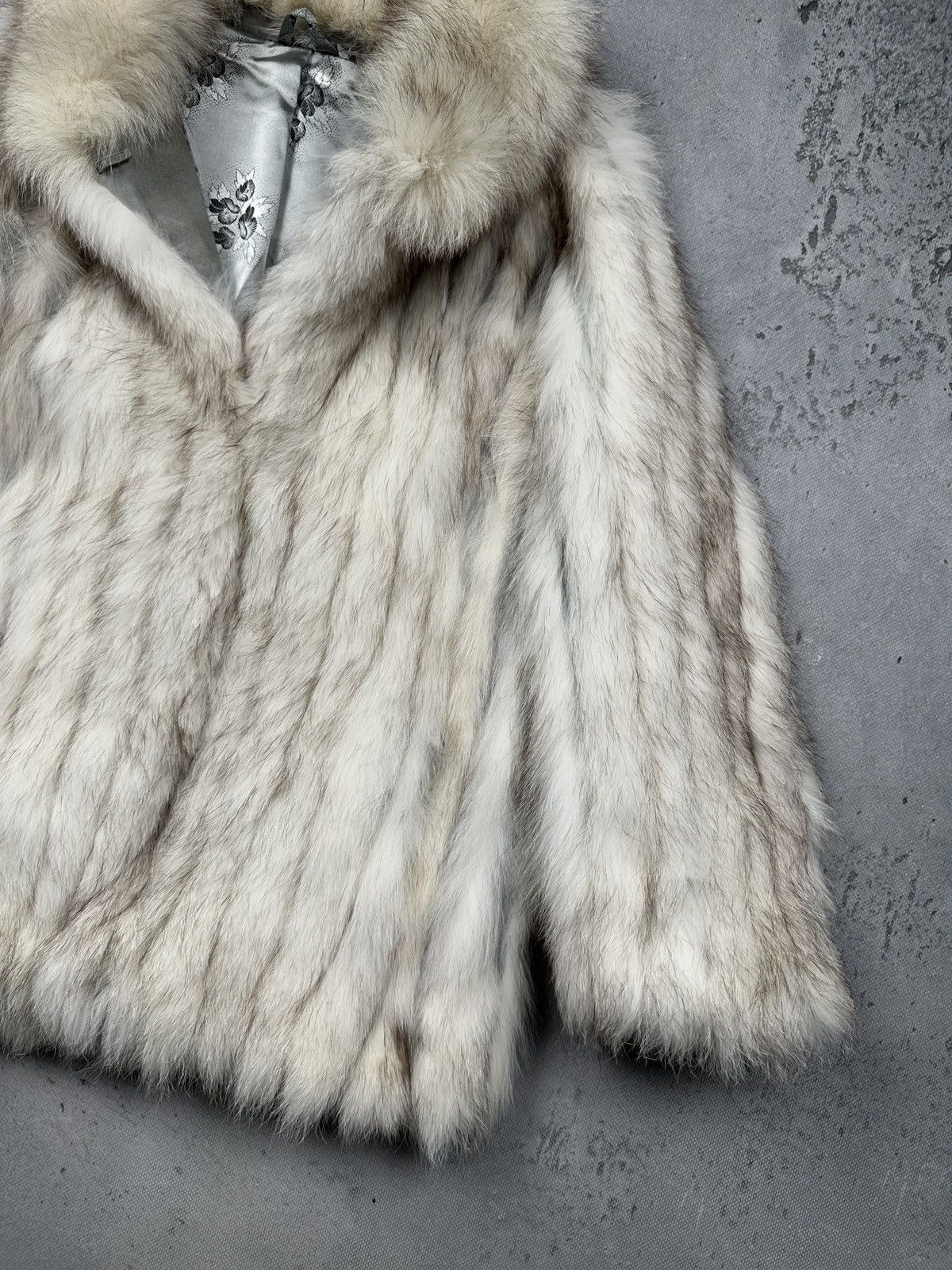 Sagafurs Vintage Saga Fox Real Fur Coat Ivory Grey Luxury Jacket 80s Size S / US 4 / IT 40 - 5 Thumbnail