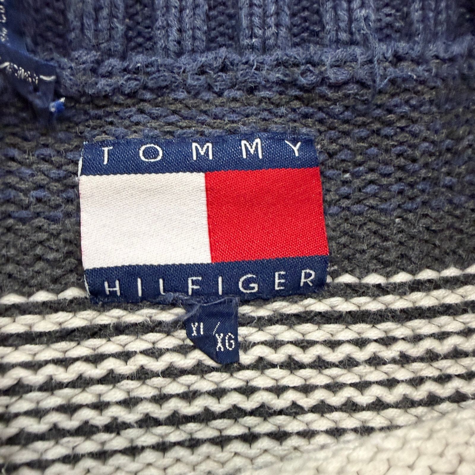 Tommy Hilfiger Vintage Tommy Hilfiger Sweater Extra Large Blue Striped Size US XL / EU 56 / 4 - 4 Thumbnail