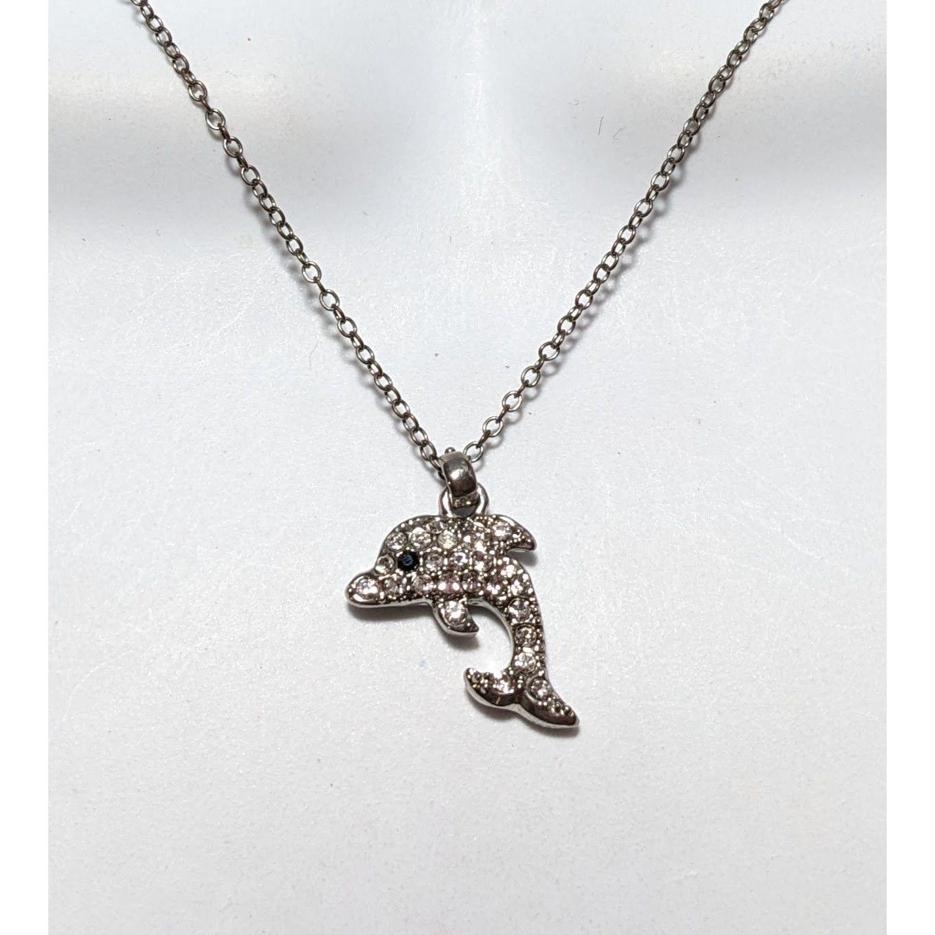 Other Reversible Silver Rhinestone Dolphin Necklace Size ONE SIZE - 9 Thumbnail