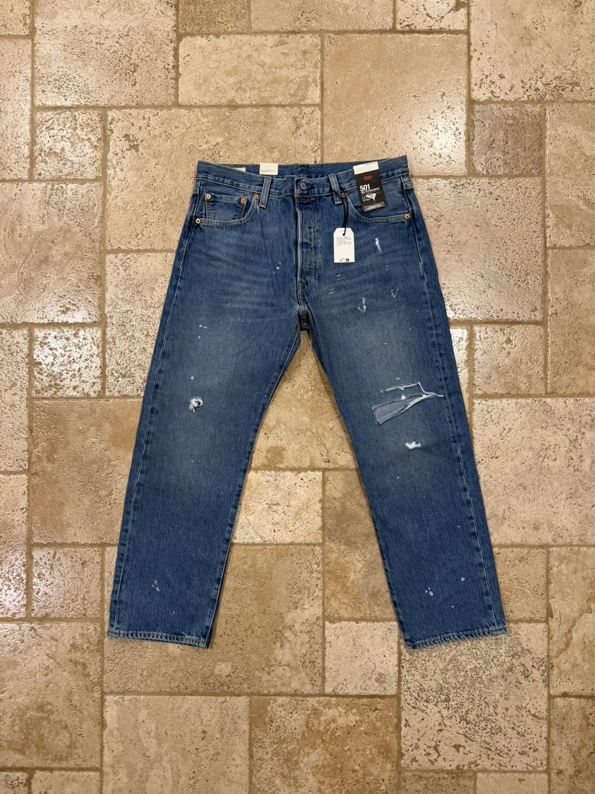 Levi's Vintage Clothing Levi's 501 Vintage '93 Straight Paint Distressed Denim Jeans Size US 36 / EU 52 - 1 Thumbnail