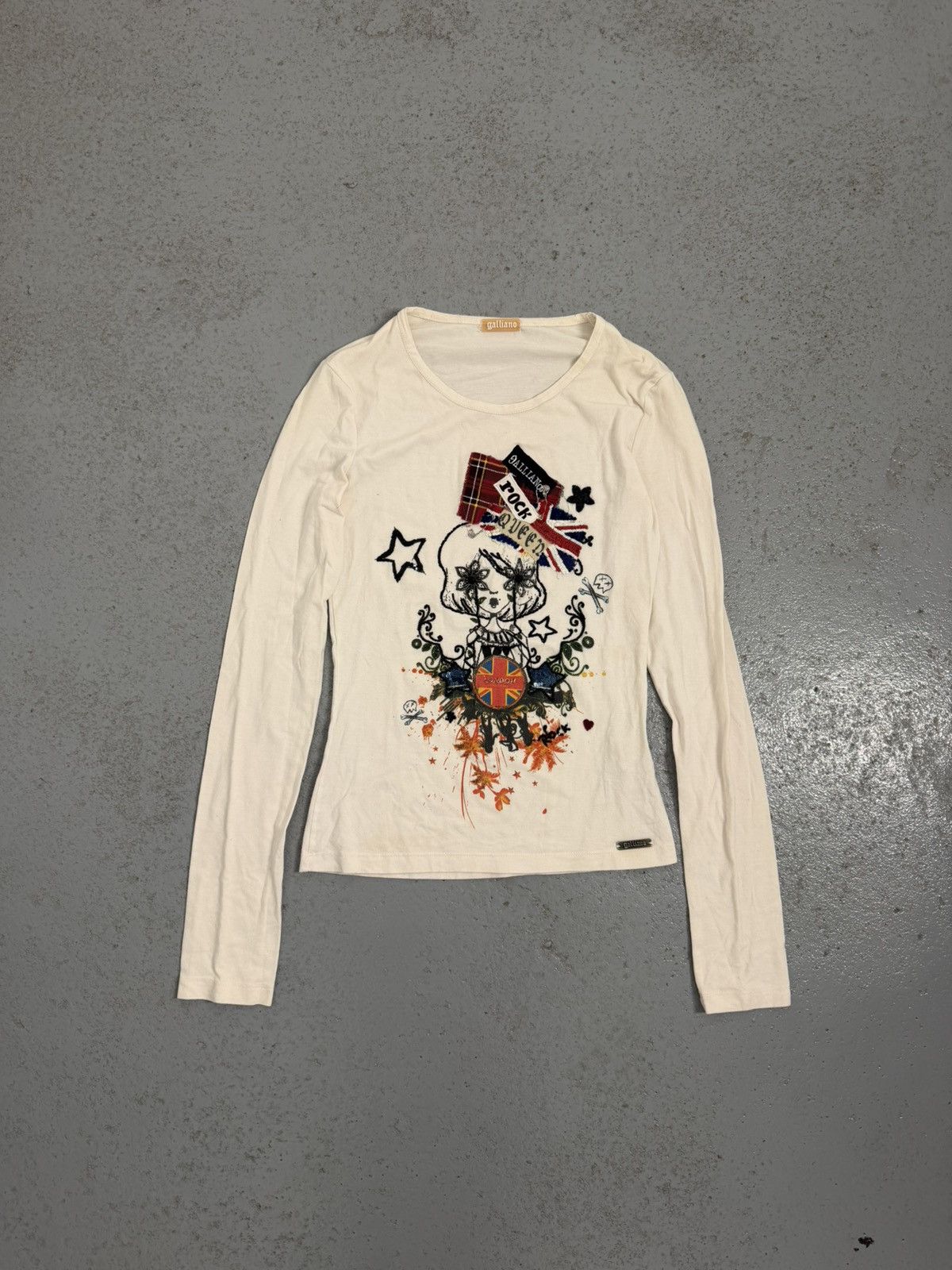 John Galliano Vintage 00s John Galliano UK Punk Glitter Longsleeve Size XS / US 0-2 / IT 36-38 - 1 Thumbnail