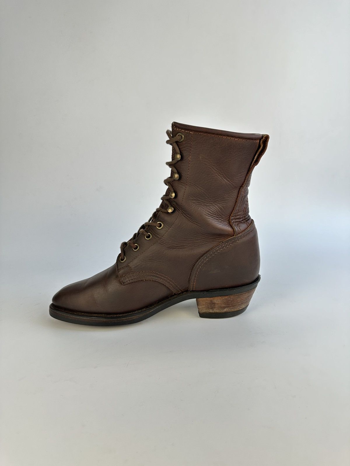 Durango Durango 10M Leather Packer Boots Lace Up Western Vibram Sole Size US 10 / IT 40 - 10 Thumbnail