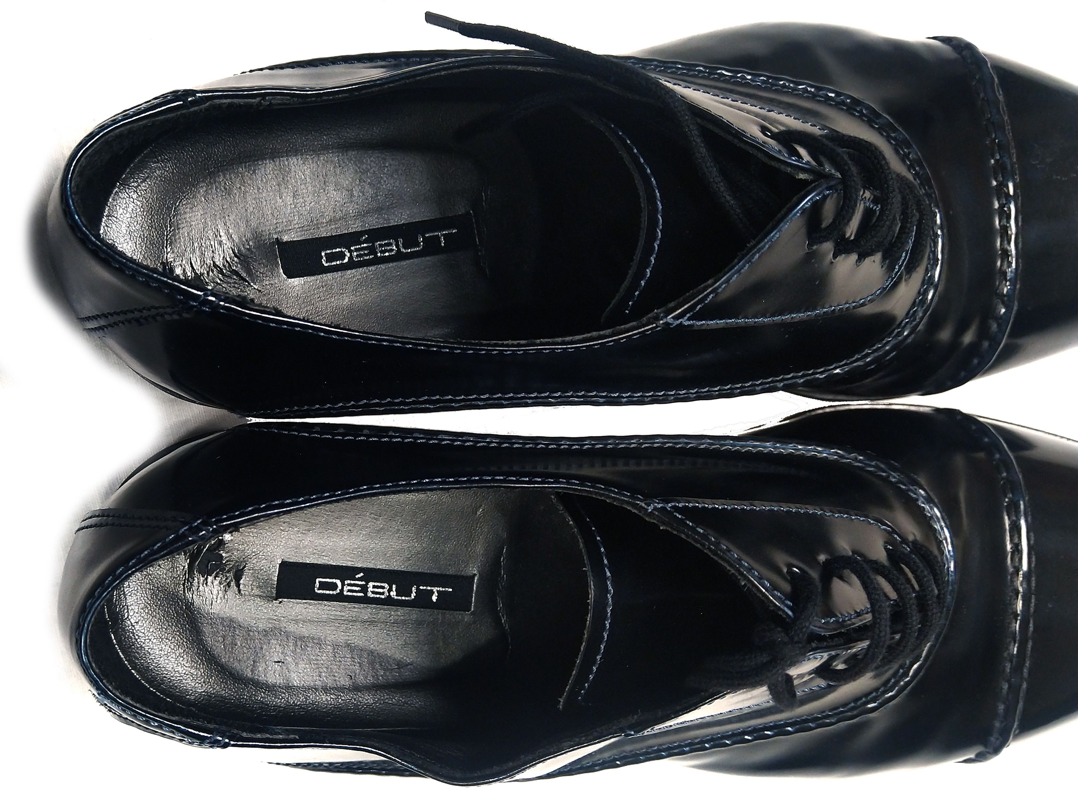 Debut Debut. Italian men's leather black shoes with blue tint Size US 7.5 / EU 40-41 - 7 Thumbnail