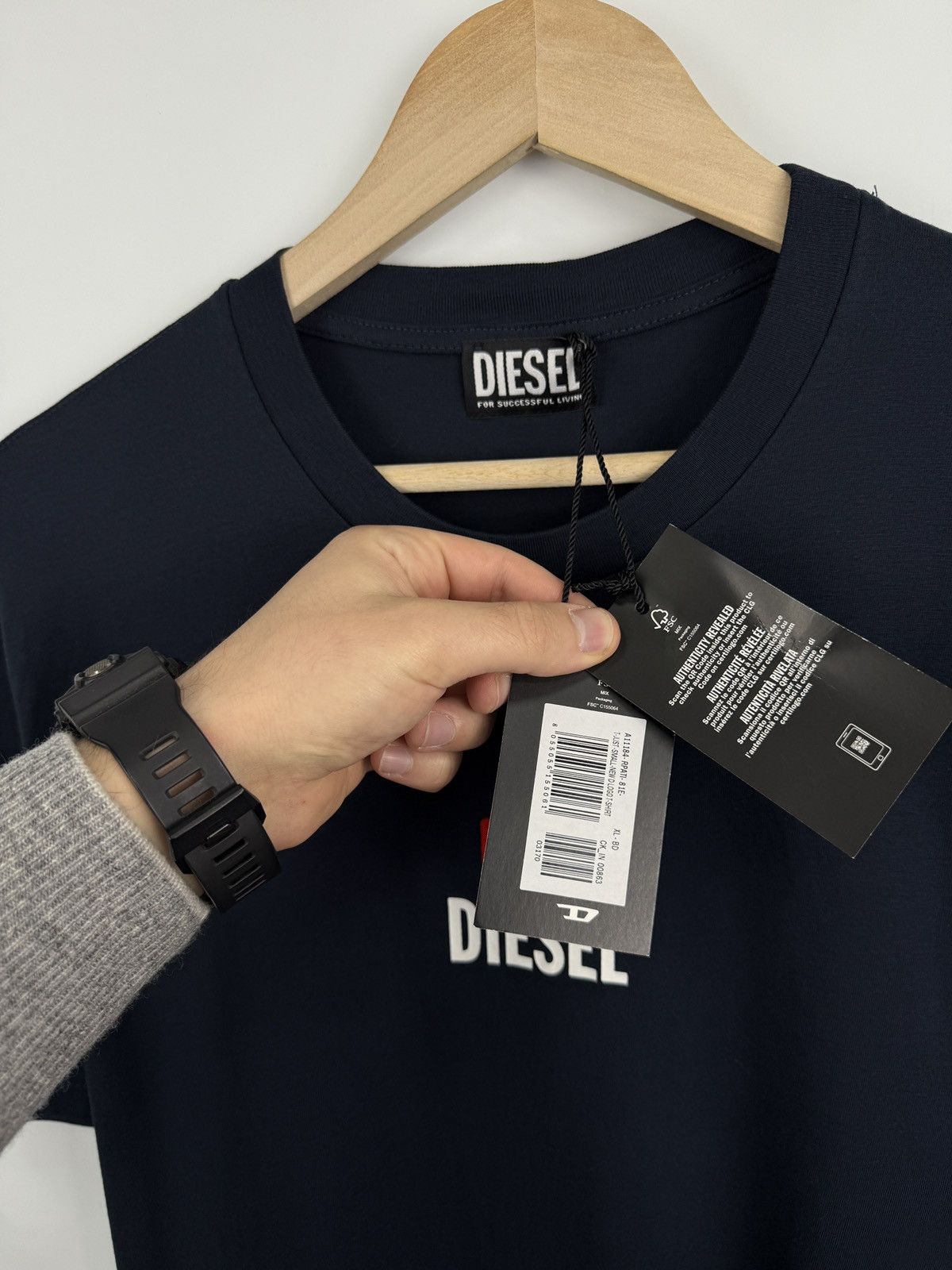 Diesel 🇺🇸❗️NEW Diesel Velour Logo For Successful Living Classic Tee Size US XL / EU 56 / 4 - 6 Thumbnail