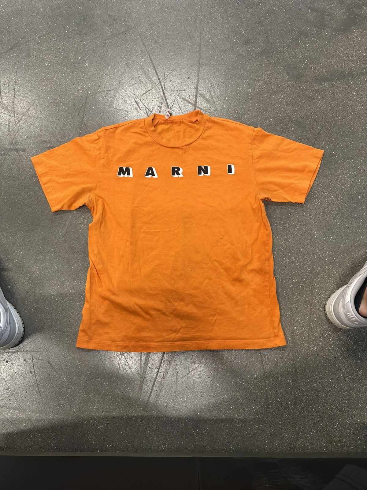 Marni Script Logo T-Shirt Orange