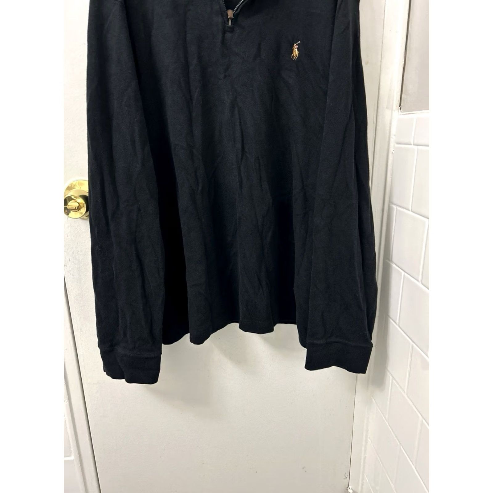Polo Ralph Lauren Polo Ralph Lauren Estate Rib 1/4 Zip Mens Sweater Pullover L/S XL Black Knit Cotton Logo Zipper Pine Pony Vintage? No Size US XL / EU 56 / 4 - 3 Thumbnail