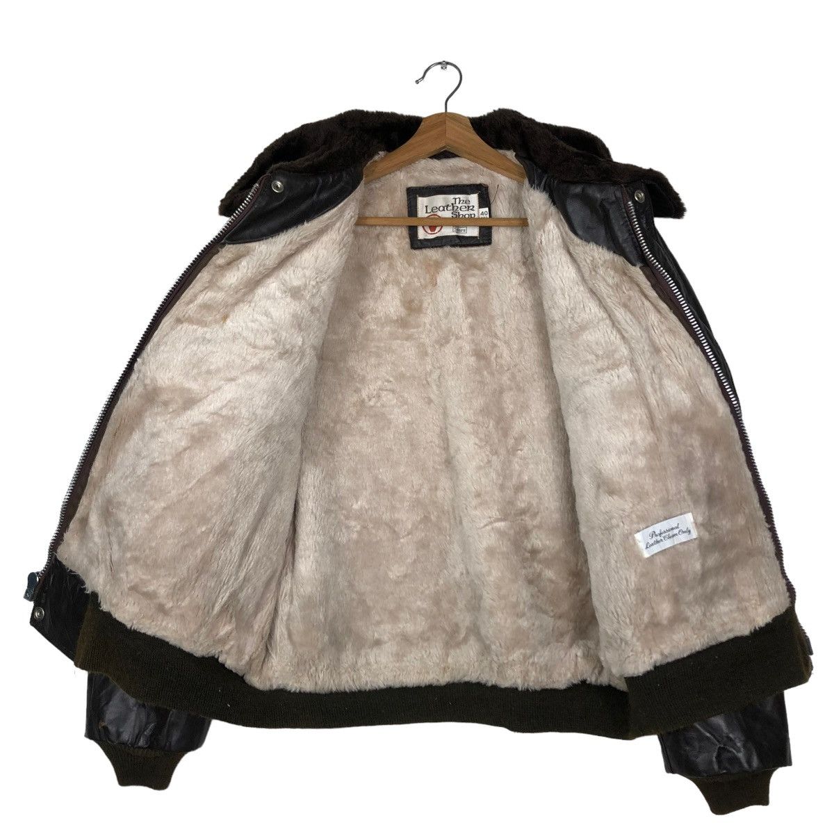 Vintage 🔥VTG 80’s GENUINE LEATHER JACKET SEARS USA MINK FUR COLLAR Size US M / EU 48-50 / 2 - 15 Thumbnail