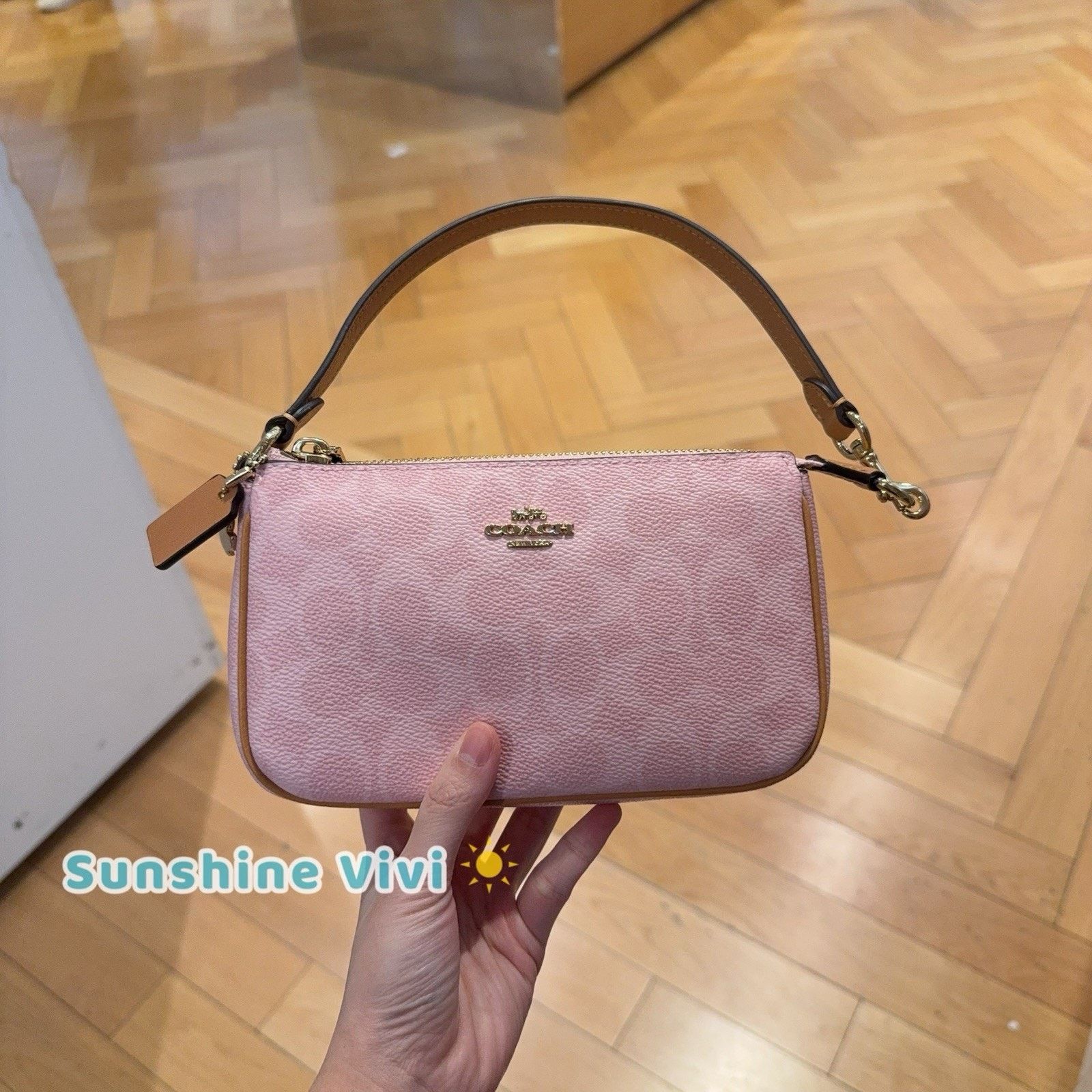 Coach NWT Coach Nolita 19 Canvas Charm Gold/Powder Pink CDW31 Size ONE SIZE - 1 Thumbnail