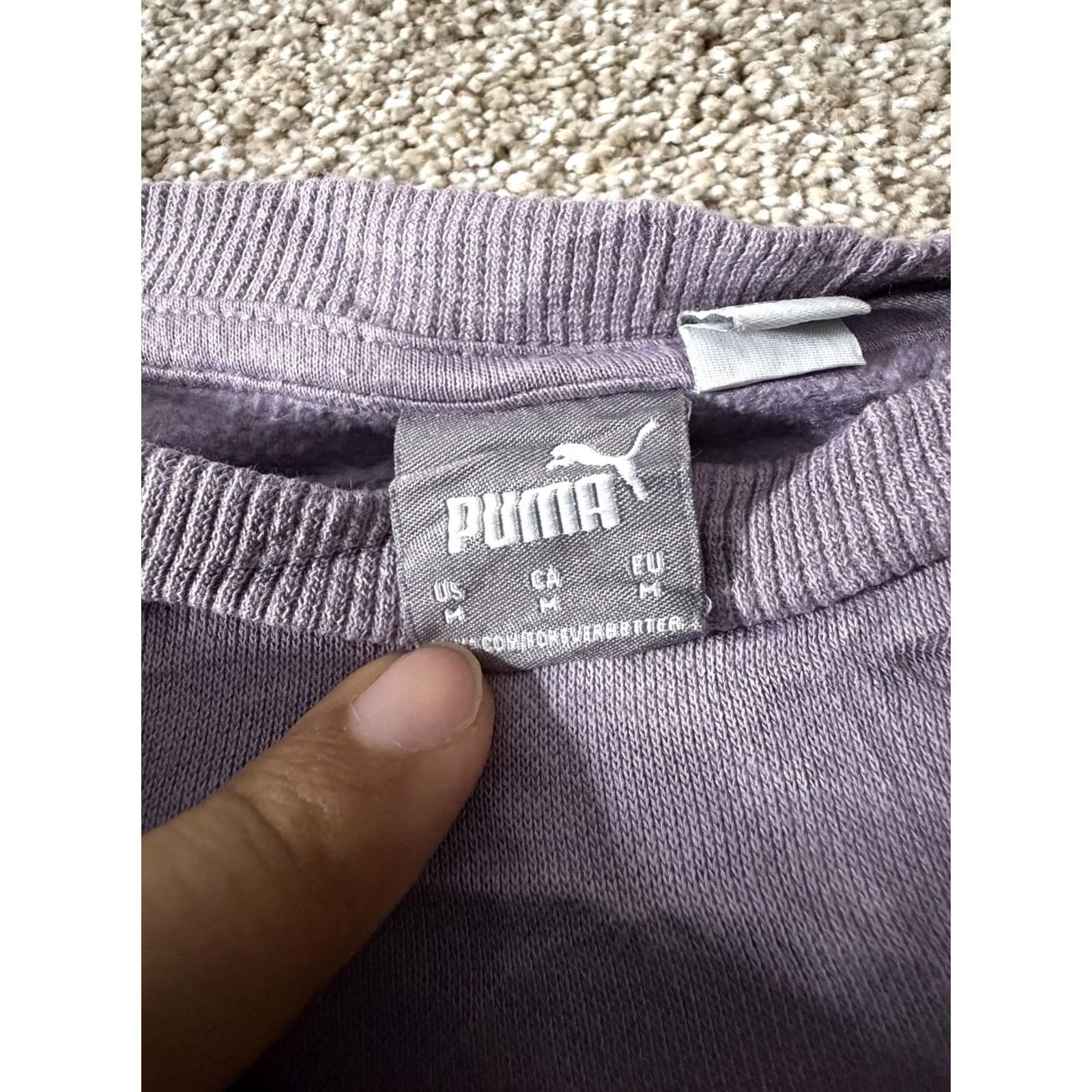 Puma PUMA Sweatshirt Mens Medium Purple Fleece Pullover Crewneck Logo Casual Size US M / EU 48-50 / 2 - 5 Thumbnail