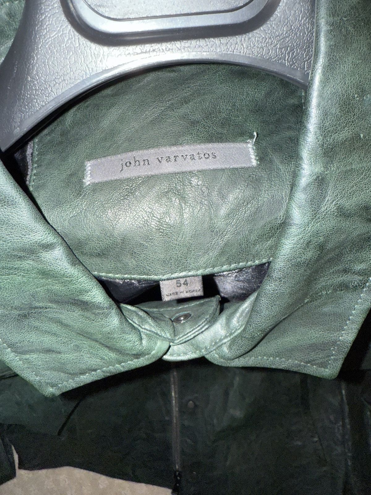 John Varvatos John Varvatos Sheep Skin Green Artisan Wash Shirt Jacket Size US L / EU 52-54 / 3 - 7 Thumbnail