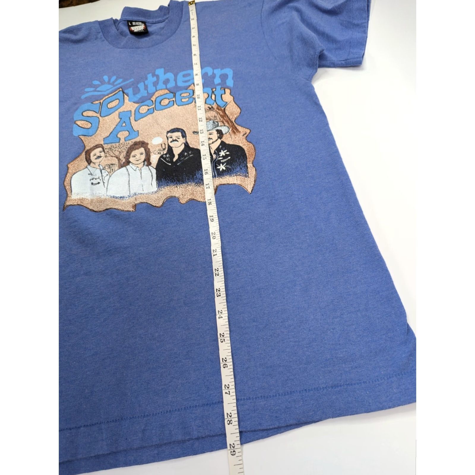 Sperry VINTAGE Southern Accent Tee Blue Shirt Screen Stars Best Sz Large Tom Perry Shirt Mens L Blue Band 80s Size US L / EU 52-54 / 3 - 4 Thumbnail