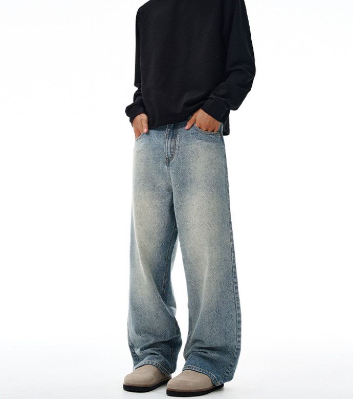 Japanese Brand Men's straight-leg retro wide-leg baggy jeans Size US 32 / EU 48 - 1 Thumbnail
