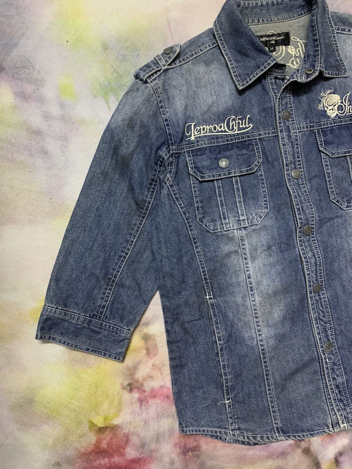 In The Attic In the Attic Washed Dirty Denim Shirt Share Spirit Goa LGB Size US M / EU 48-50 / 2 - 3 Thumbnail