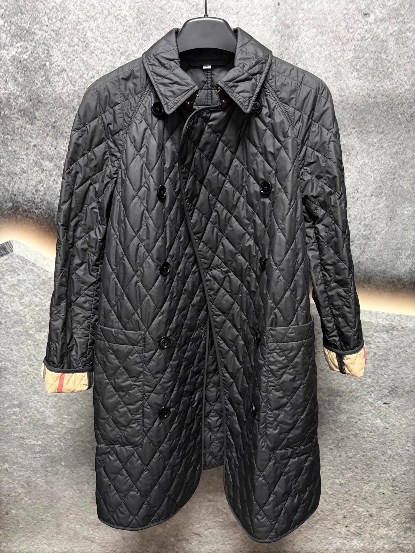 Burberry Burberry Black Long Cotton Coat M Check Size US M / EU 48-50 / 2 - 1 Thumbnail