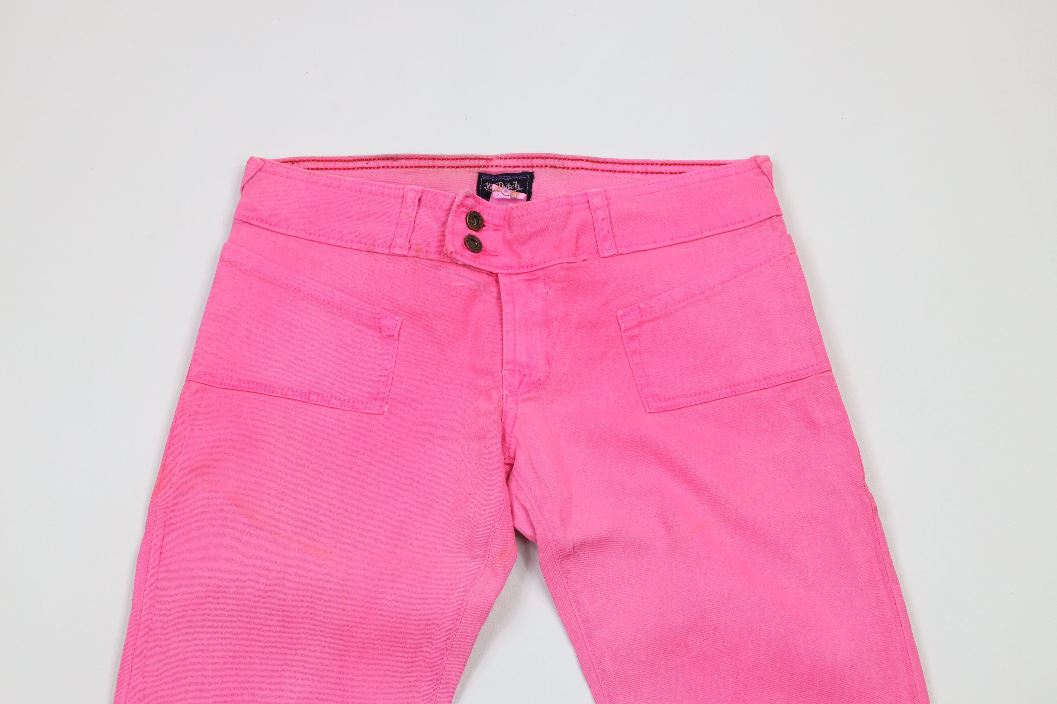 Vintage × Von Dutch Vintage Y2K Von Dutch Wide Leg Flared Stretch Jeans Pink USA Size 27" / US 4 / IT 40 - 2 Thumbnail