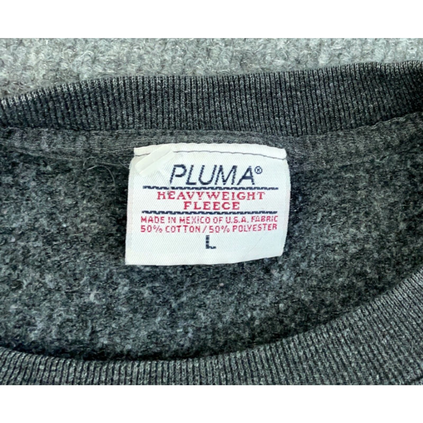 Vintage Pluma Deer Hunting Print Gray Sweatshirt Adult Large 50-50 Fleece VTG Size US L / EU 52-54 / 3 - 4 Thumbnail