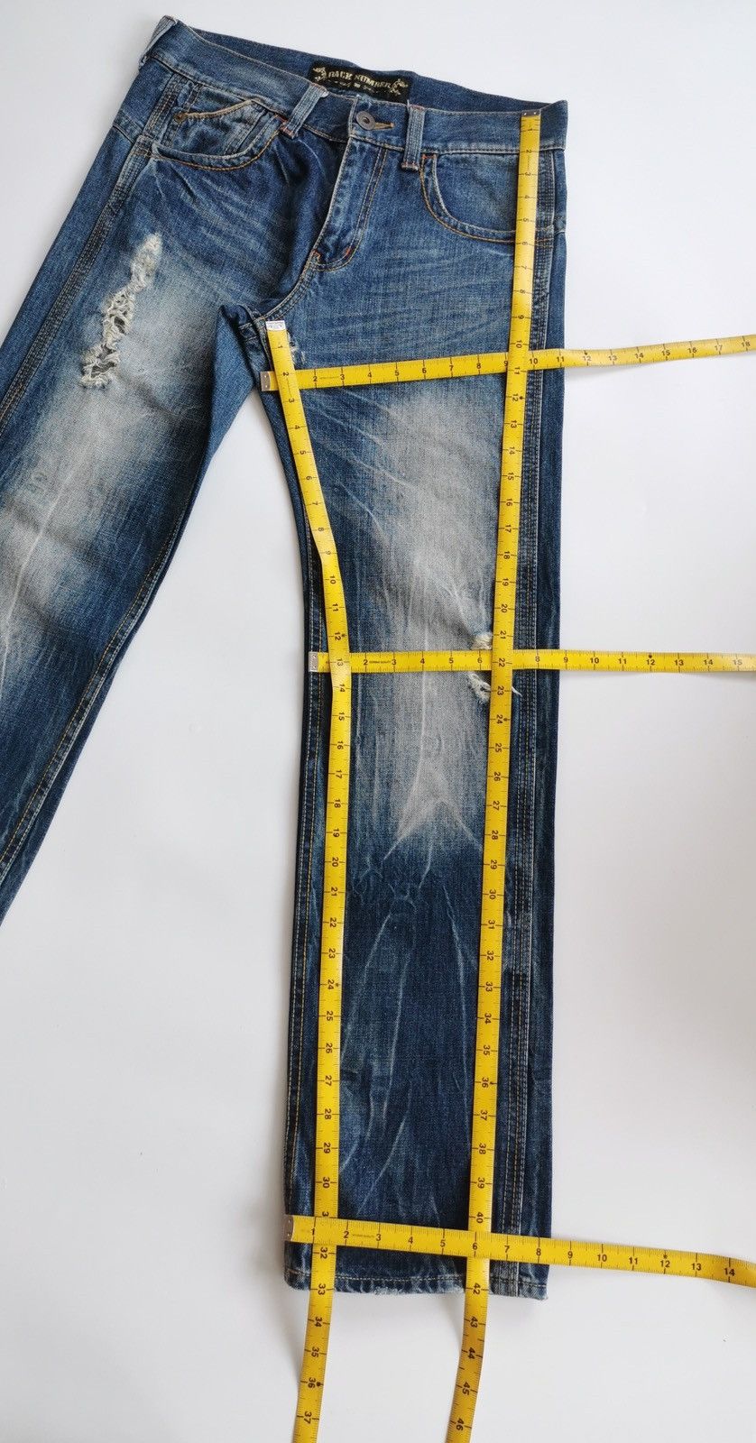 KMRii Back Number Distressed Denim Jeans Size US 32 / EU 48 - 12 Thumbnail