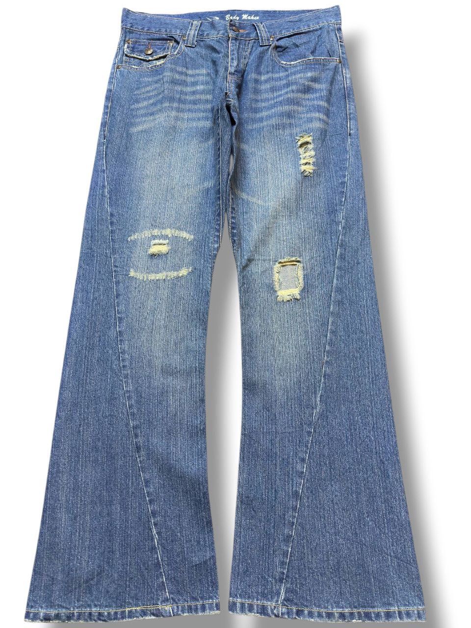 Tornado Mart Vintage Body Maker Flare Dragon Embroidery Pocket Denim Size US 33 - 1 Thumbnail