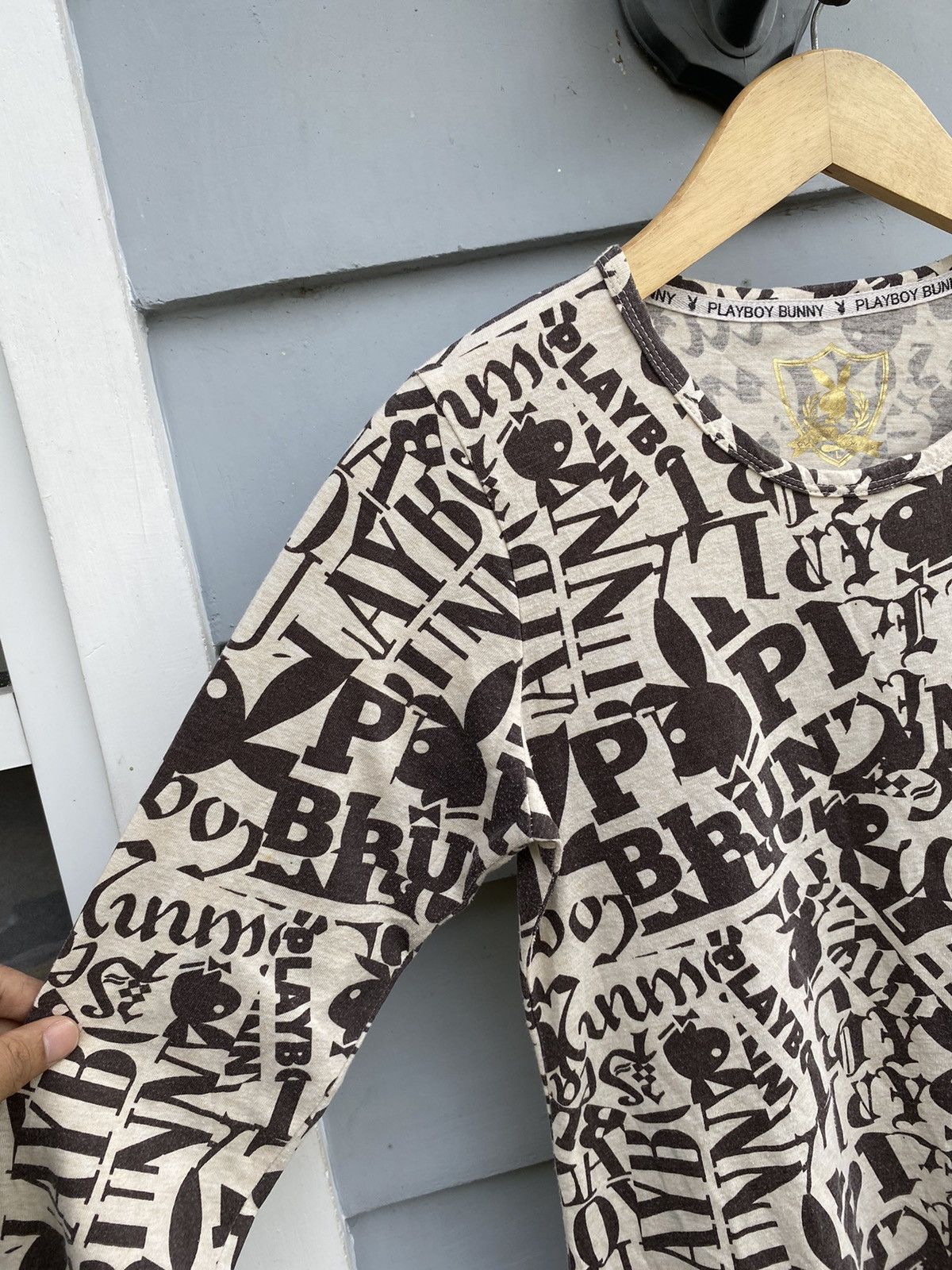 Playboy Playboy Bunny All Over Print Art Logo Longsleeve Japanese Size L / US 10 / IT 46 - 4 Thumbnail