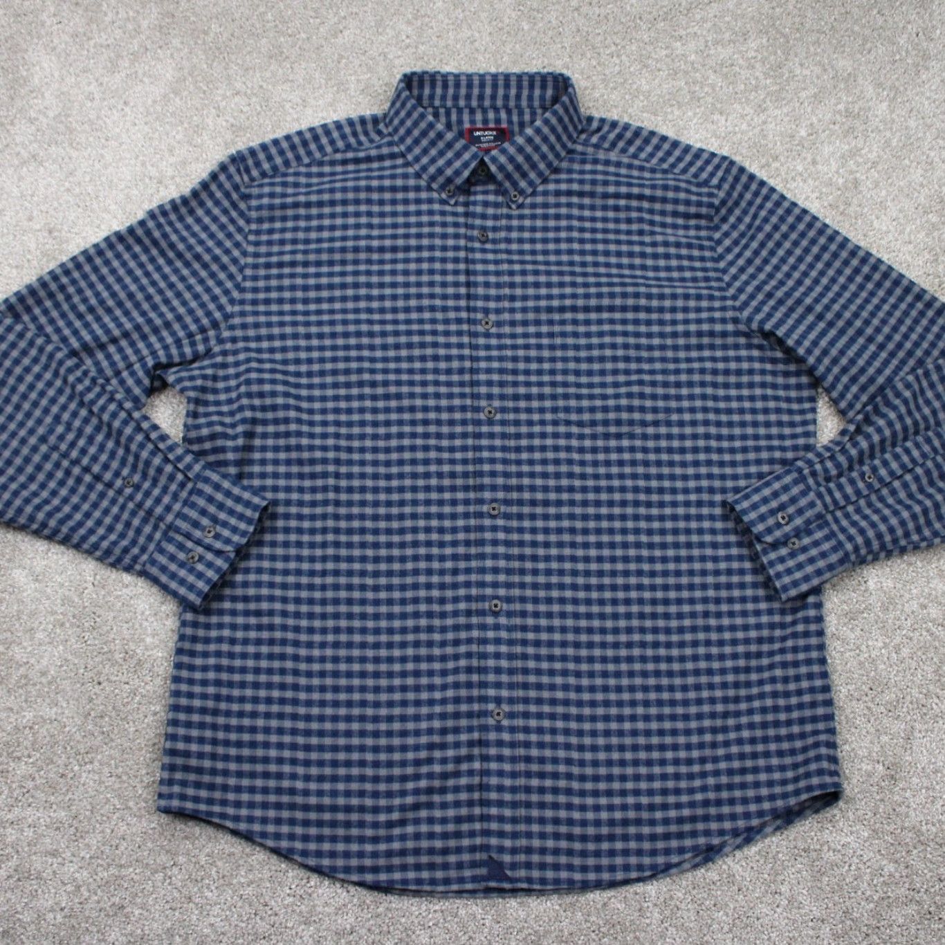 UNTUCKit UNTUCKit Bergstrom Shirt Mens XL Blue Regular Fit Cotton Long Sleeve Button Up Size US XL / EU 56 / 4 - 2 Thumbnail