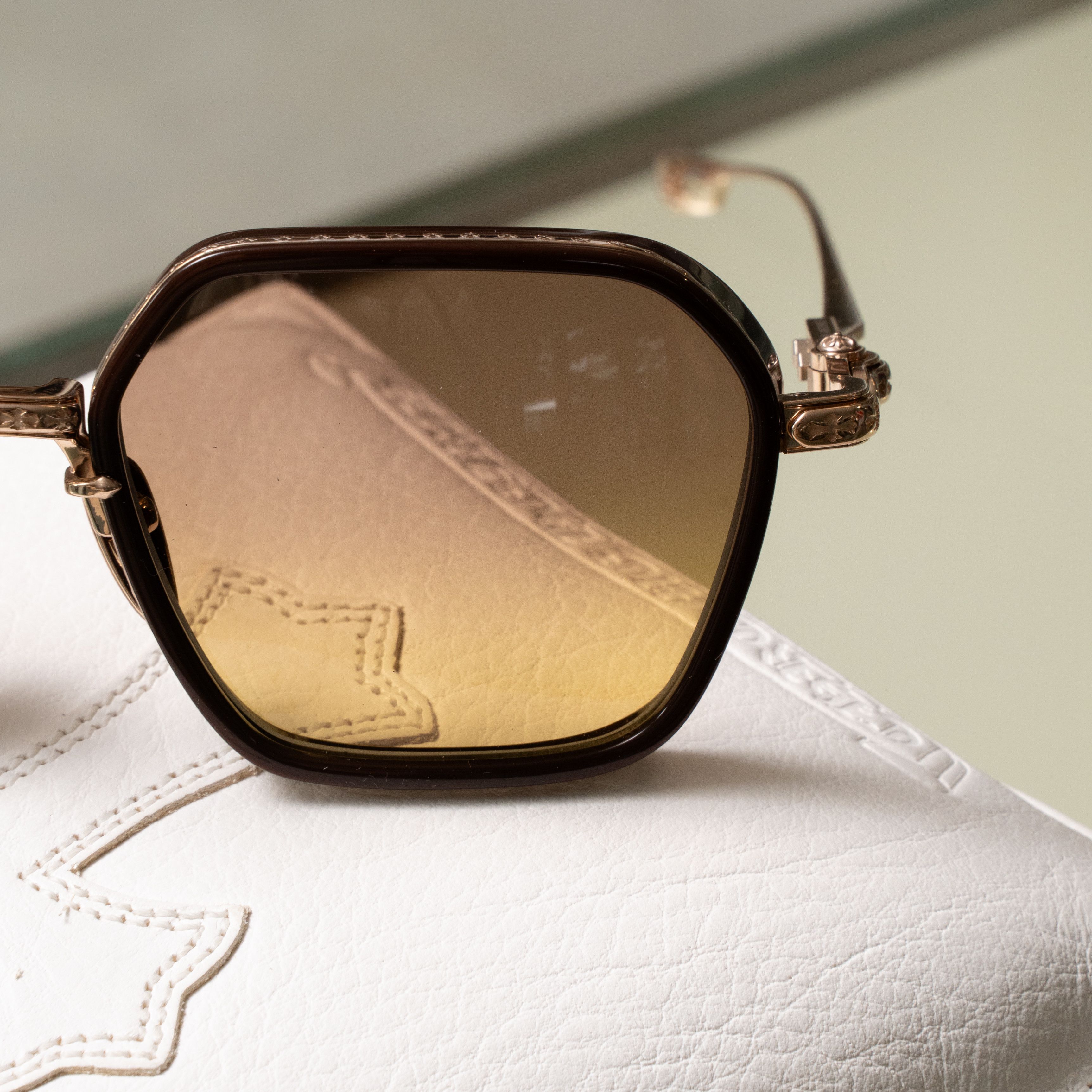 Chrome Hearts CHROME HEARTS DANGER ZONE Classic Brown/Gold Plated Size ONE SIZE - 6 Thumbnail