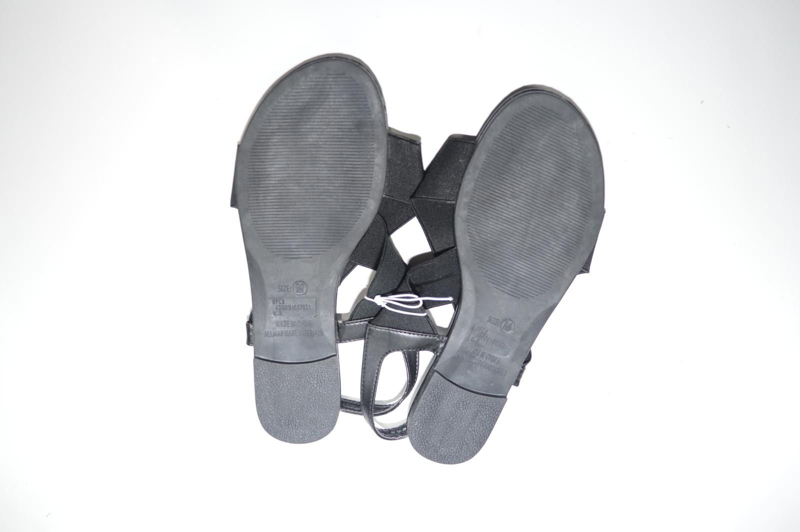 Designer Black Strappy Elastic Sandals, M - Stylish & Comfortable Size ONE SIZE - 3 Thumbnail