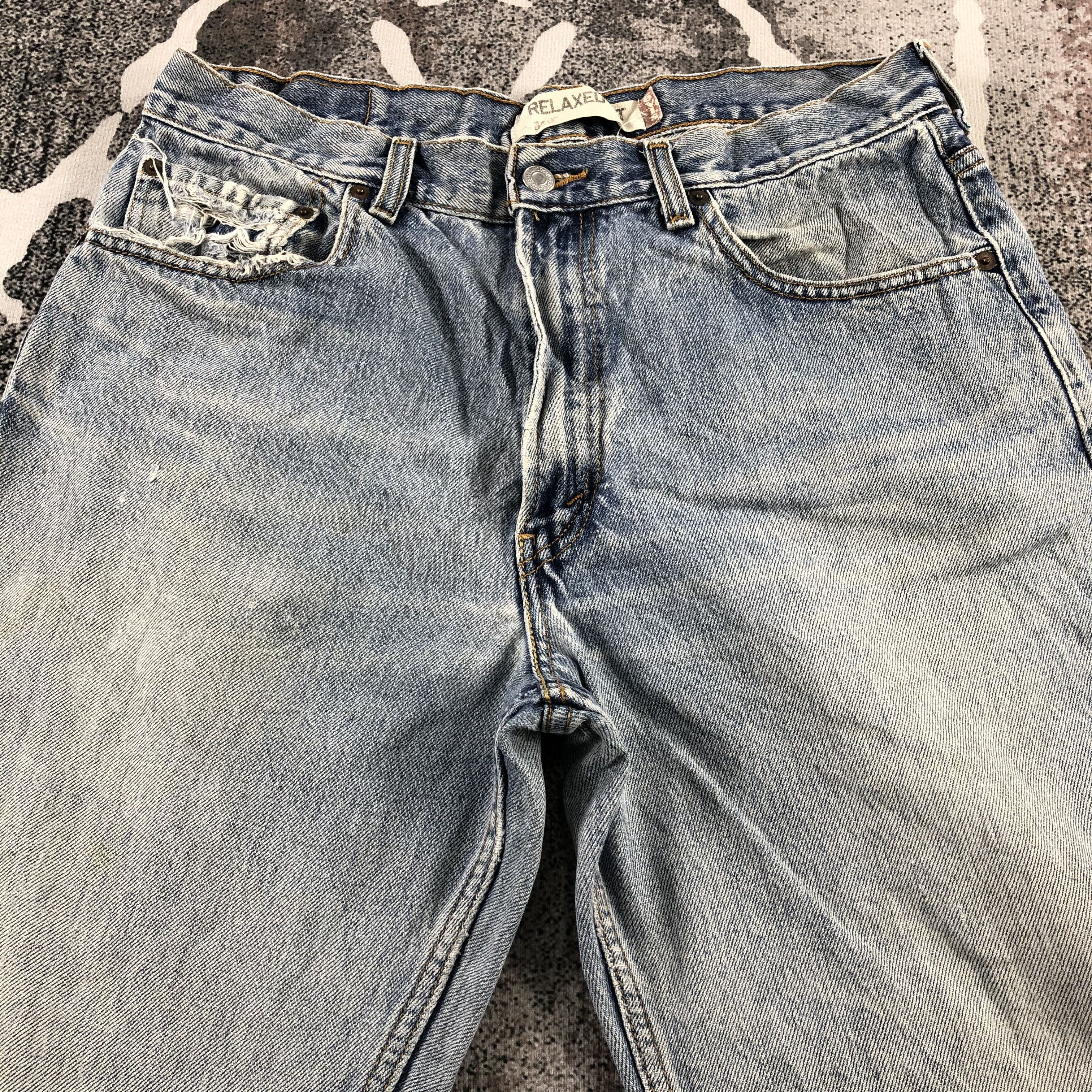 Levi's Vintage Levis 550 Jeans Distressed Denim KJ1112 Size US 34 / EU 50 - 3 Thumbnail