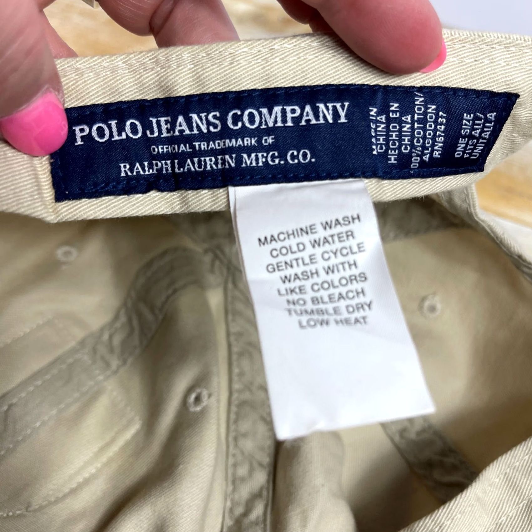 Vintage VINTAGE Polo Jeans Co Baseball Cap Hat Adjustable Beige Khaki Crest Embroidered Size US M / EU 48-50 / 2 - 8 Thumbnail