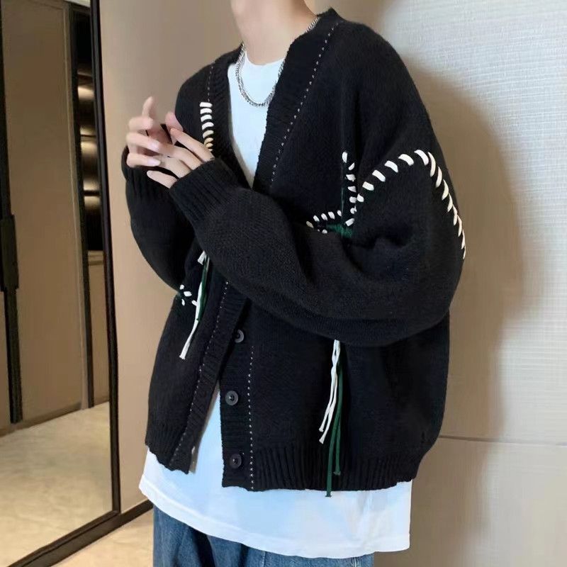 Vintage Black Loose Knit Sweater Size US L / EU 52-54 / 3 - 2 Thumbnail