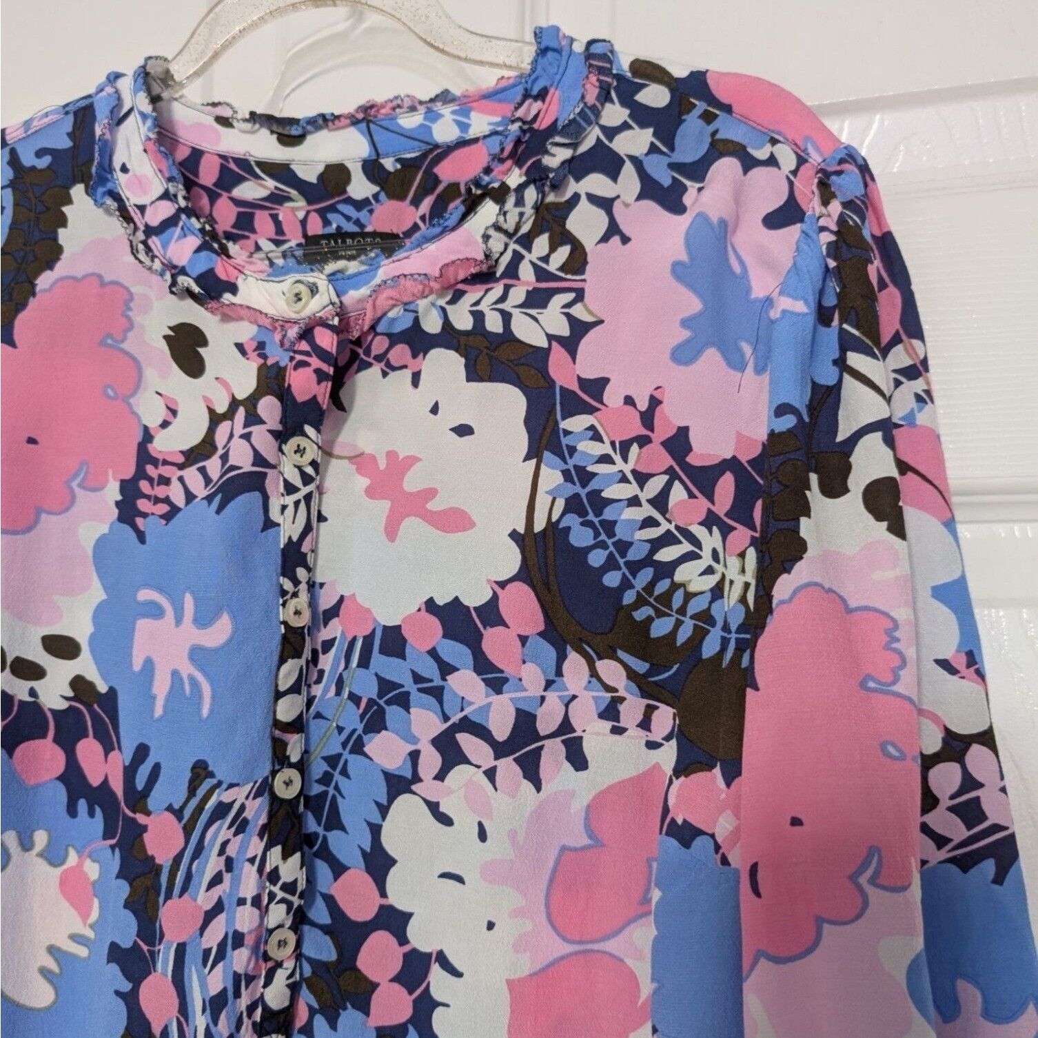 Talbots Talbots Floral Blouse Womens Petite Size XL Blue Pink Size XL / US 12-14 / IT 48-50 - 2 Thumbnail