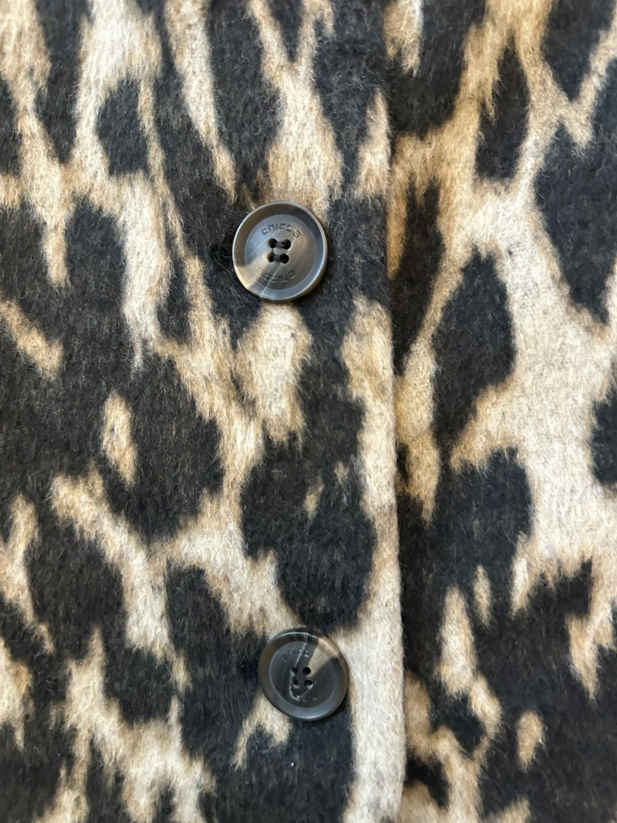Chicos Chico’s Women’s Short FauxFur Cheetah Print Peacoat Jacket 1 Size S / US 4 / IT 40 - 6 Thumbnail