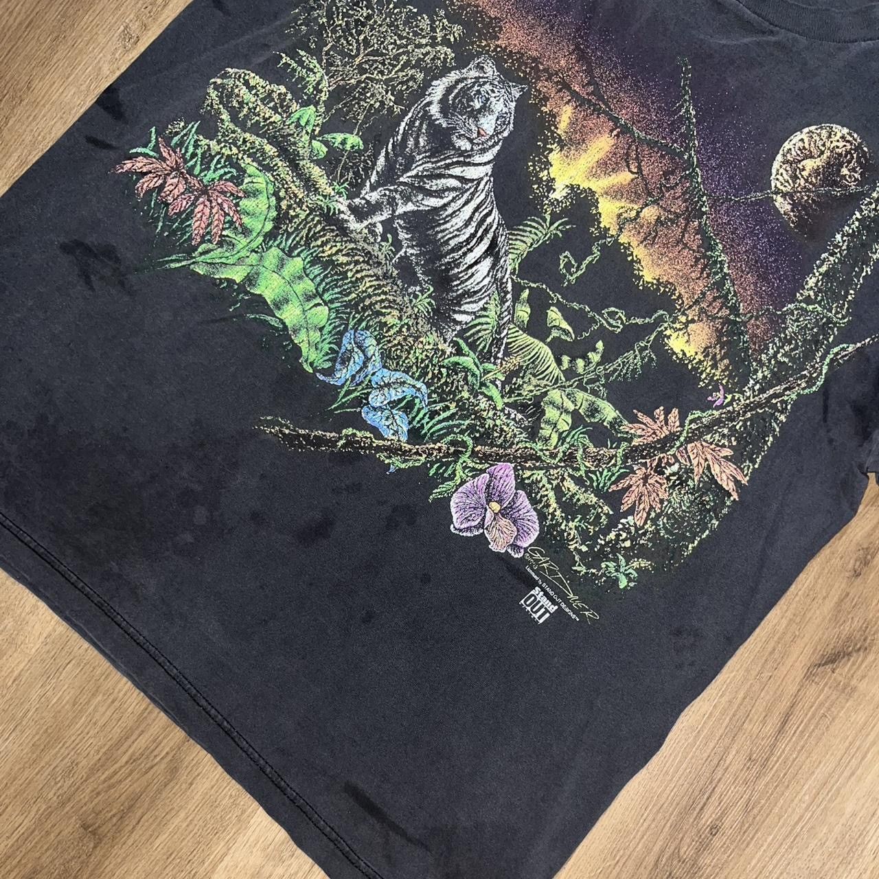 Vintage 🐅 1993 “Stand Out Designs” White Tiger Graphic Single Stitch Size US XL / EU 56 / 4 - 5 Thumbnail
