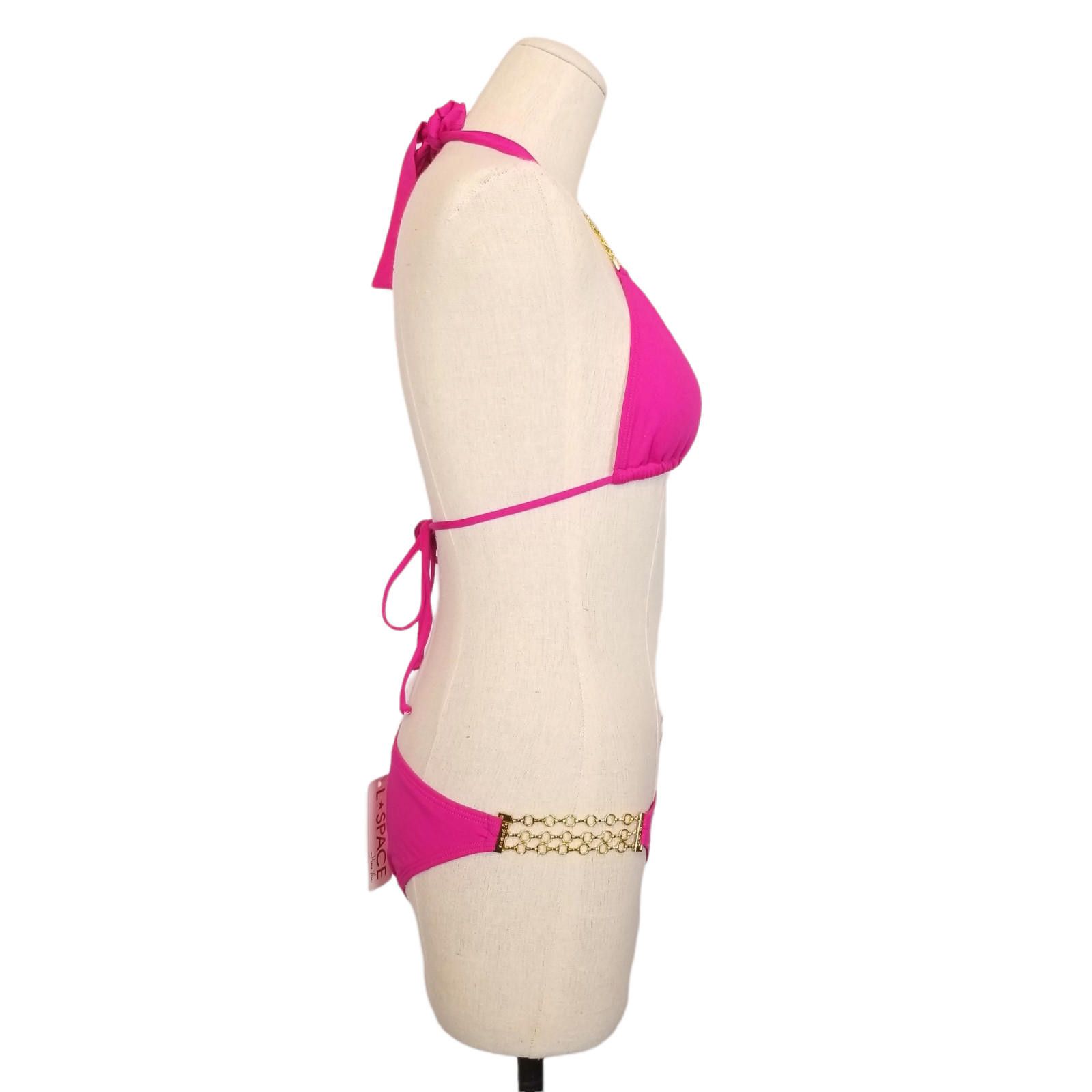 Other NWT L*Space Fuchsia Pink Bikini Gold Chain Size ONE SIZE - 2 Thumbnail