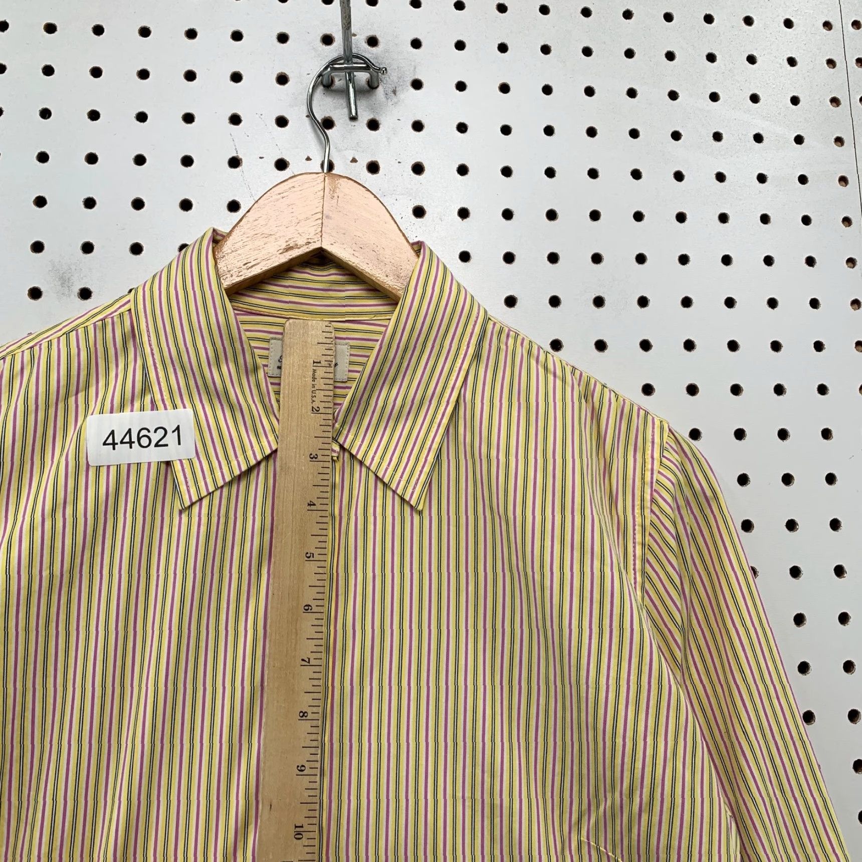 J.Crew J Crew Button Down Shirt Womens Medium Yellow Purple Striped Haberdashery Size M / US 6-8 / IT 42-44 - 7 Thumbnail