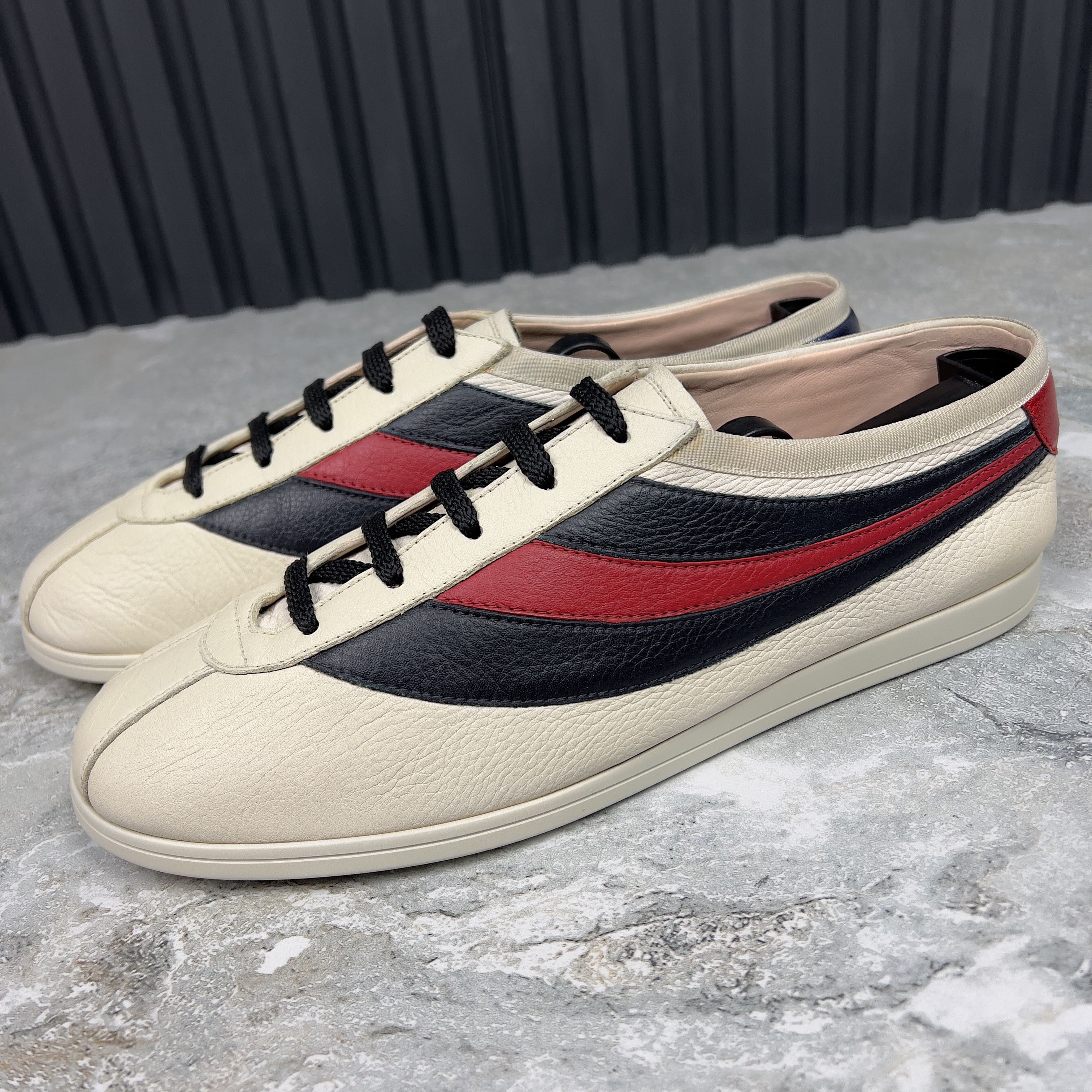 Gucci Falacer Hebron Sneaker Web Bee Embroidery Leather Size US 8 / EU 41 - 4 Thumbnail