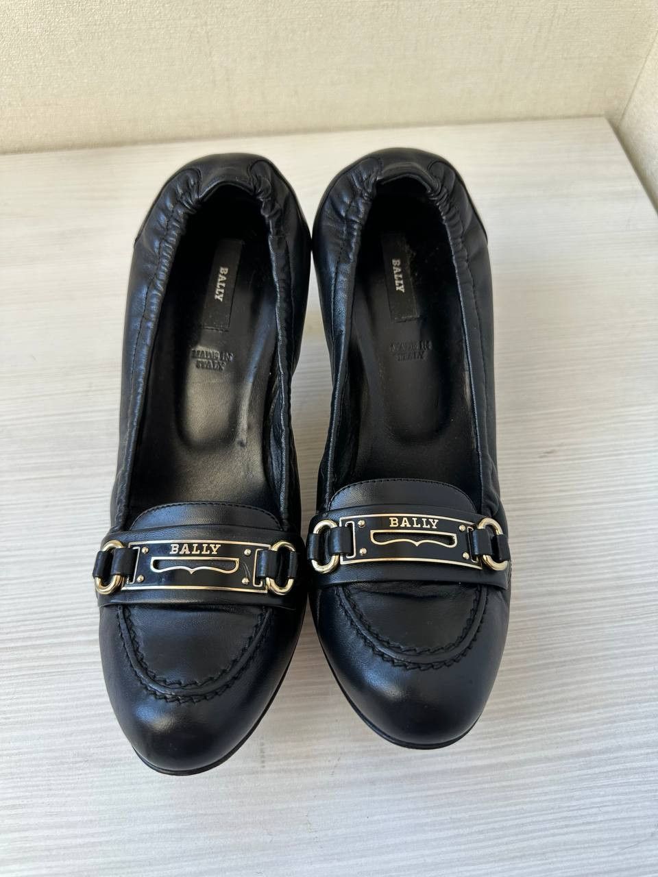 Bally × Leather Bally Black Leather Heeled Loafers Women’s Made in Italy Size US 5.5 / IT 35.5 - 2 Thumbnail