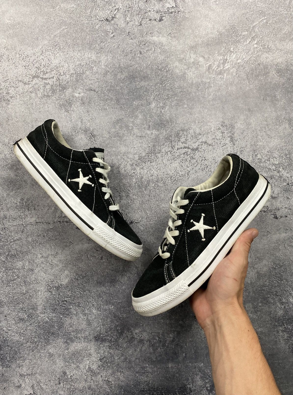Converse × Stussy Stussy Converse Chuck One Star Low Top Black Sneakers Shoes Size US 6 / EU 39 - 4 Thumbnail