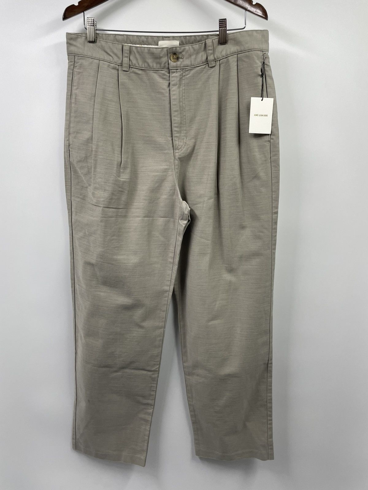 Aime Leon Dore SS23 Double Pleated Grey Pant Trousers 34