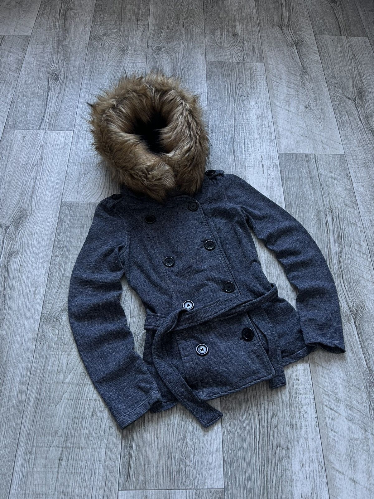 Hysteric Glamour OOs Napoleon Faux Fur Checkered Military Jacket Balmain Vibe Size XS / US 0-2 / IT 36-38 - 2 Thumbnail