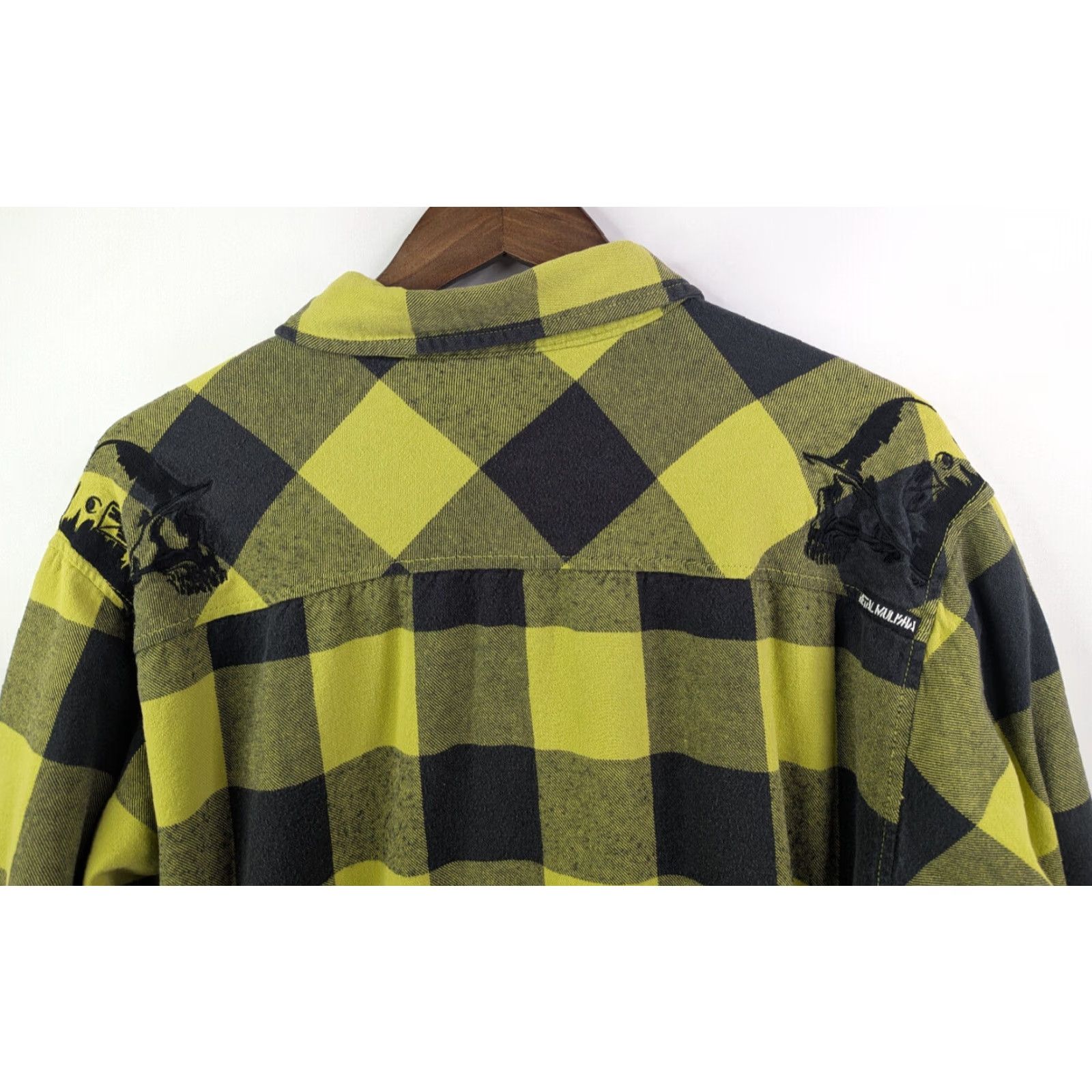 Metal Mulisha Metal Mulisha Snap Long Sleeve Plaid Shacket Yellow XL Cotton Flannel Heavyweight Pockets Casual Workwear Mens Size US XL / EU 56 / 4 - 6 Thumbnail