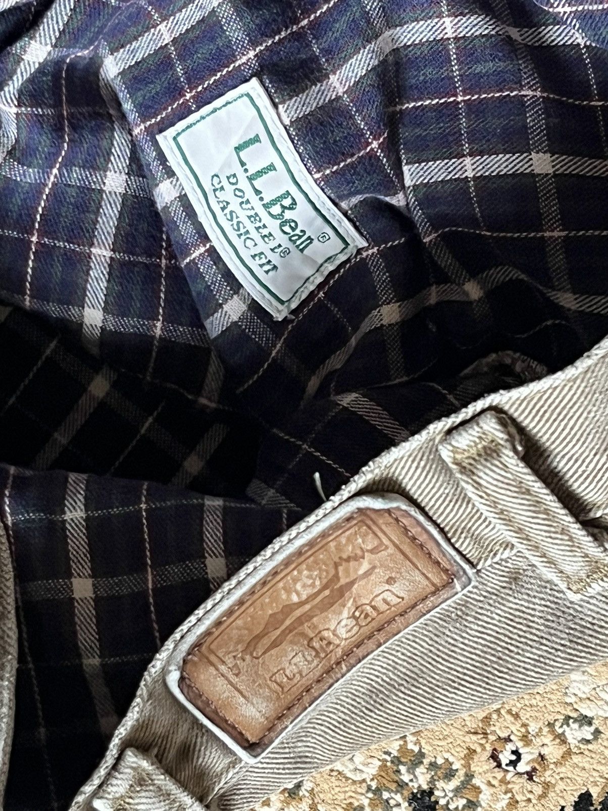 L.L. Bean × Vintage LL Bean Jeans Khaki Plaid Flanel Size US 34 / EU 50 - 5 Thumbnail