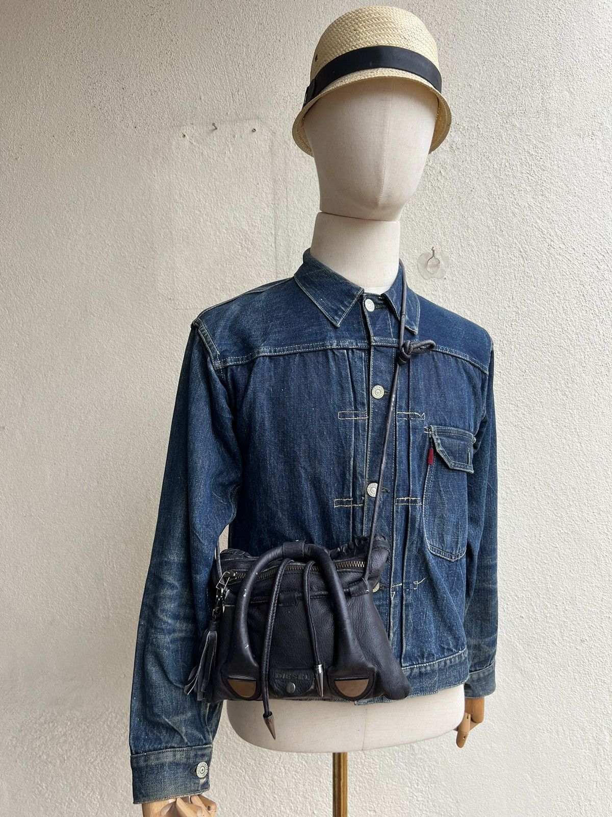 Design Diesel Black Leather Mini Bag, Men's