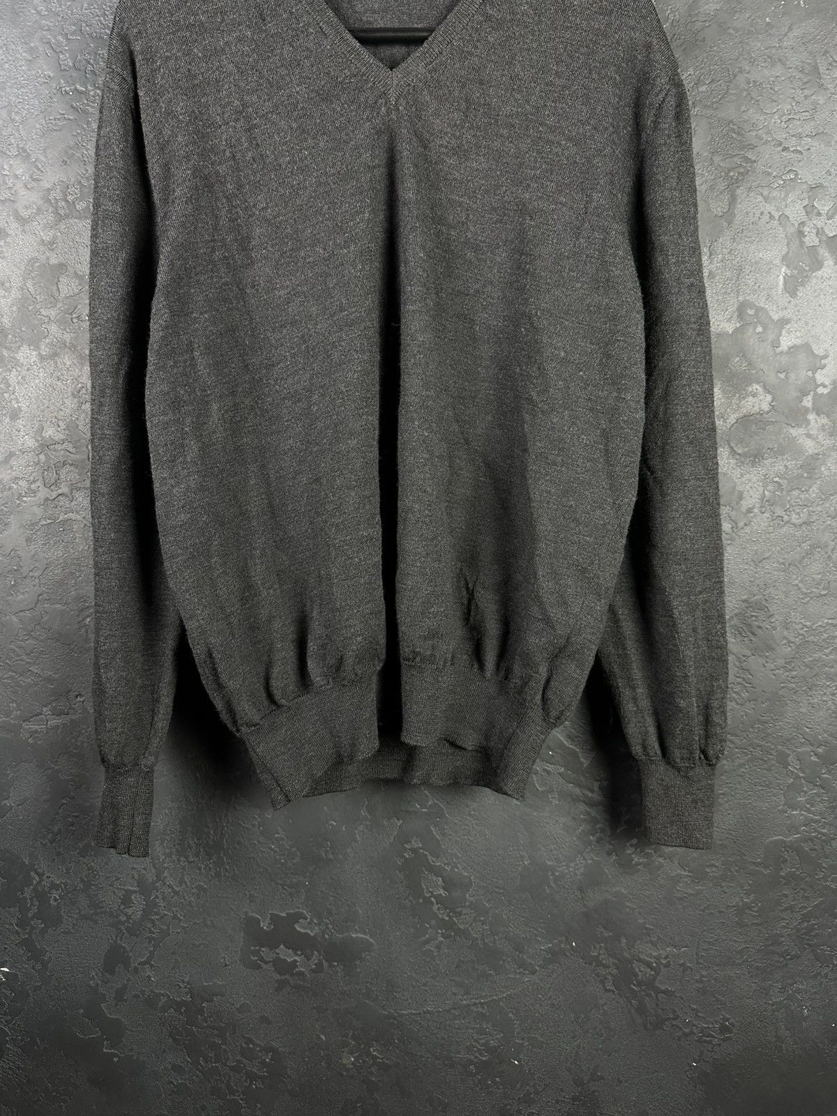 Gran Sasso Gran Sasso Gray Merino Wool V Neck Sweater Men's 54 Size US L / EU 52-54 / 3 - 3 Thumbnail