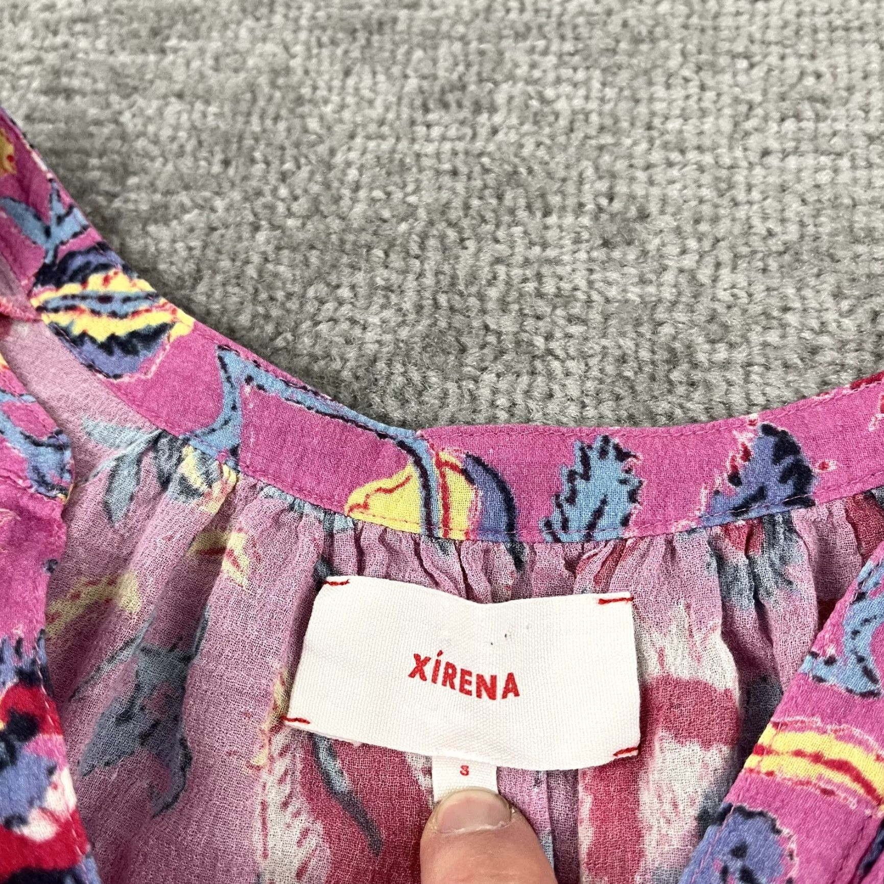 Xirena VINTAGE XIRENA Blouse Women's Small Floral Cap Sleeve Preppy Cotton Casual Size S / US 4 / IT 40 - 2 Thumbnail