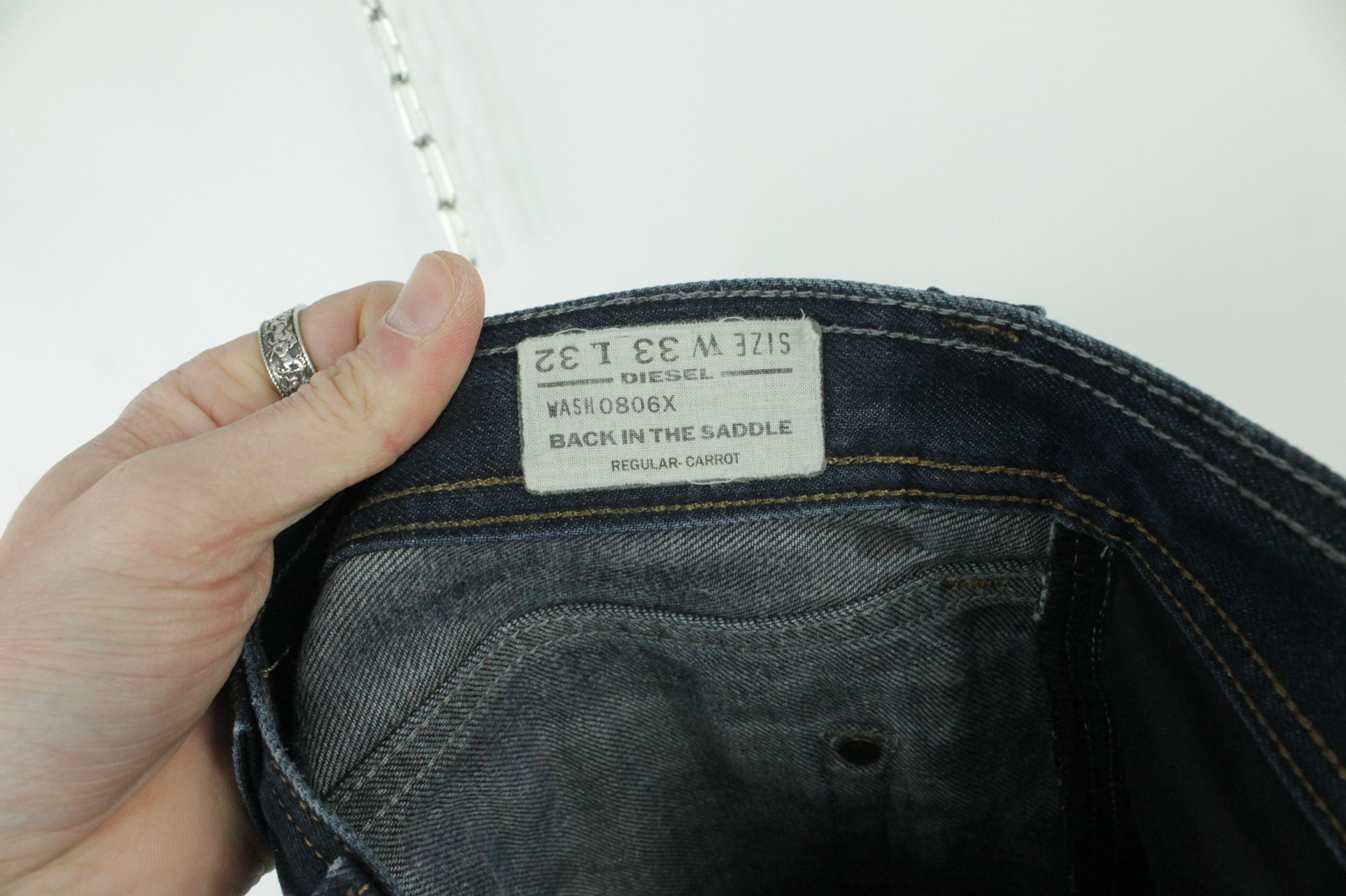 Diesel Diesel Back in The Saddle Regular-Carrot Blue Denim Jeans Size US 33 - 8 Thumbnail
